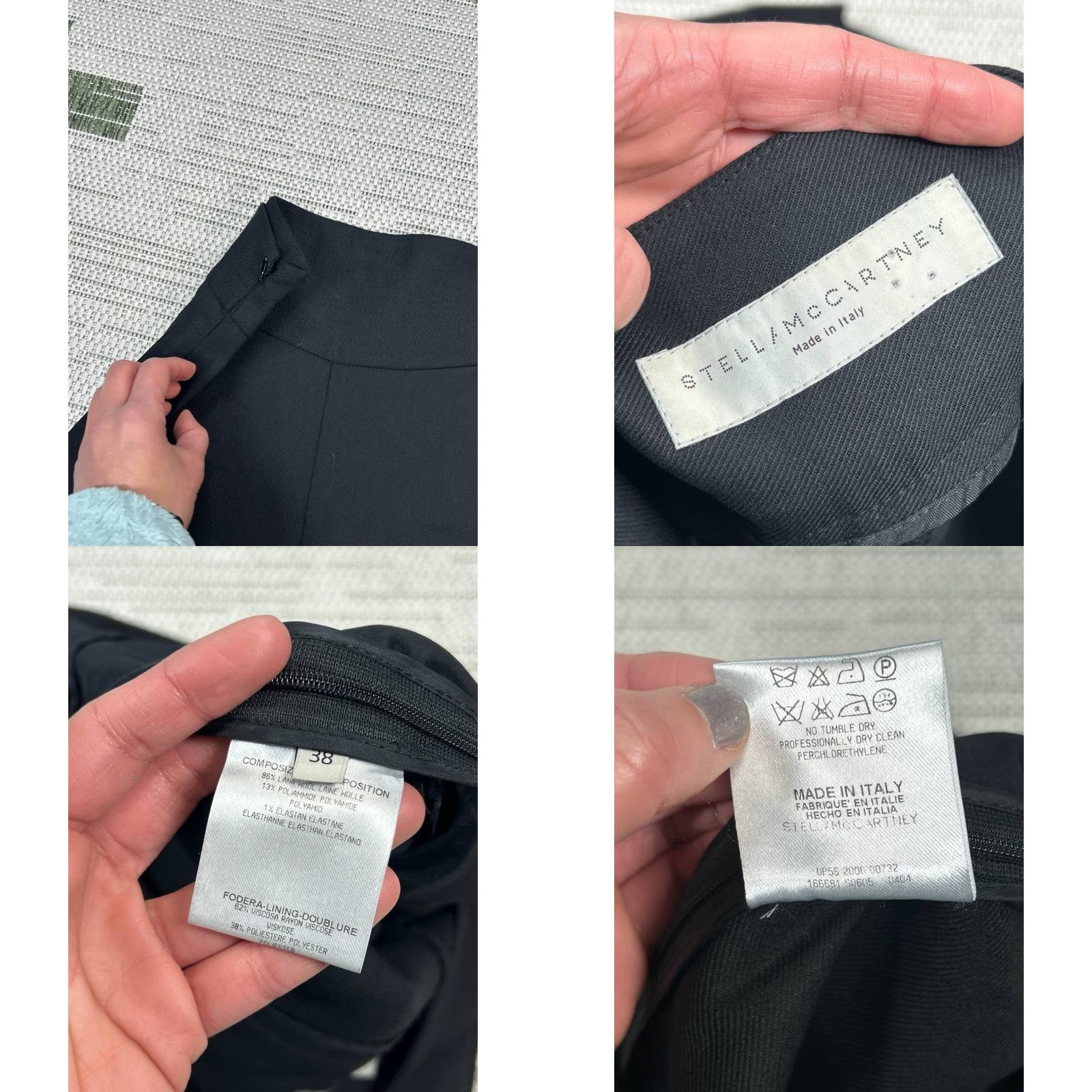 Stella McCartney Stella McCartney Leggings Womens 38 Black Wool Ankle Zip Stretch Skinny Non-Numeric: 38? Size 26" / US 2 / IT 38 - 9 Thumbnail