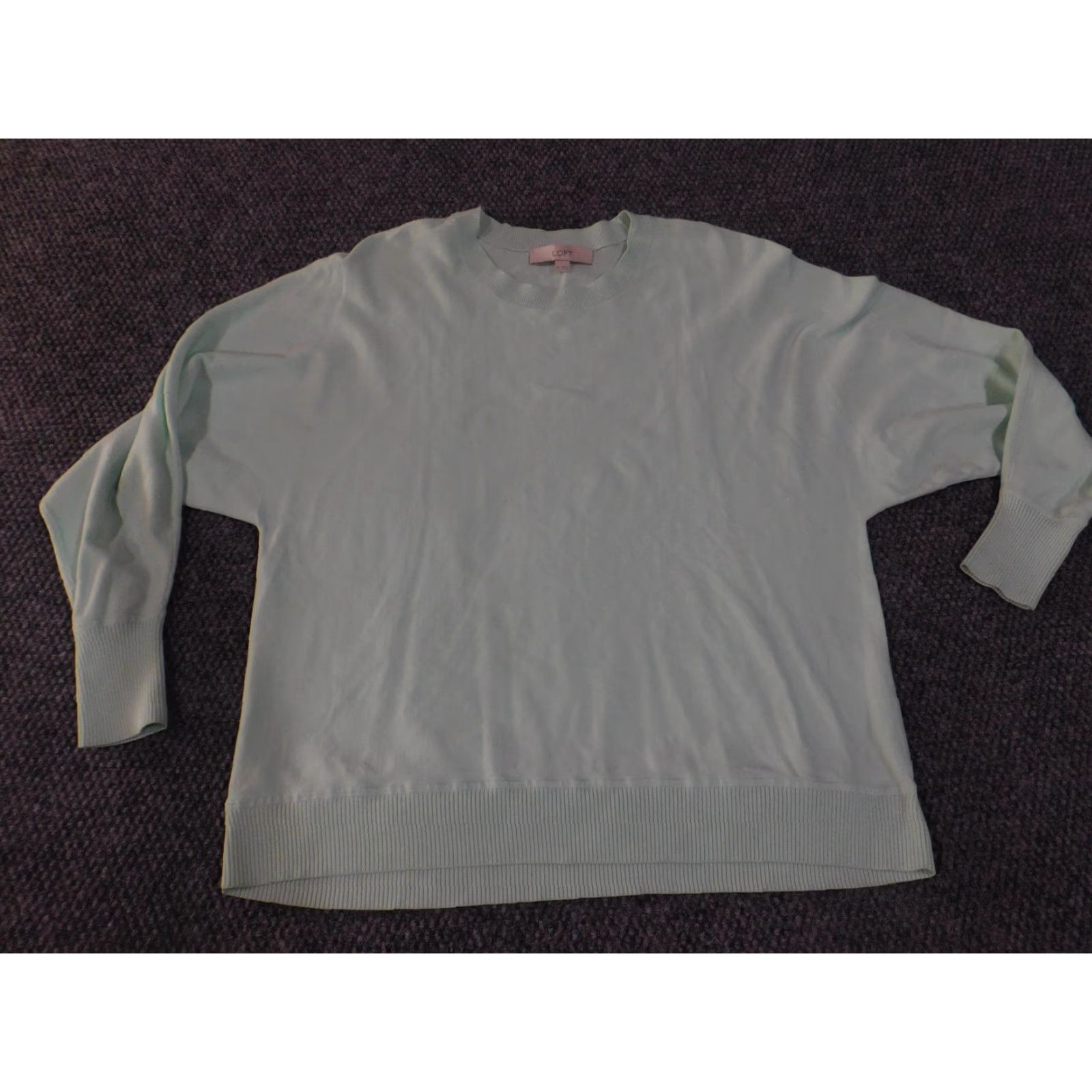 Loft VINTAGE LOFT Sweater Womens Medium Mint Green Crewneck Pullover Long Sleeve Ribbed Hem Size M / US 6-8 / IT 42-44 - 5 Thumbnail
