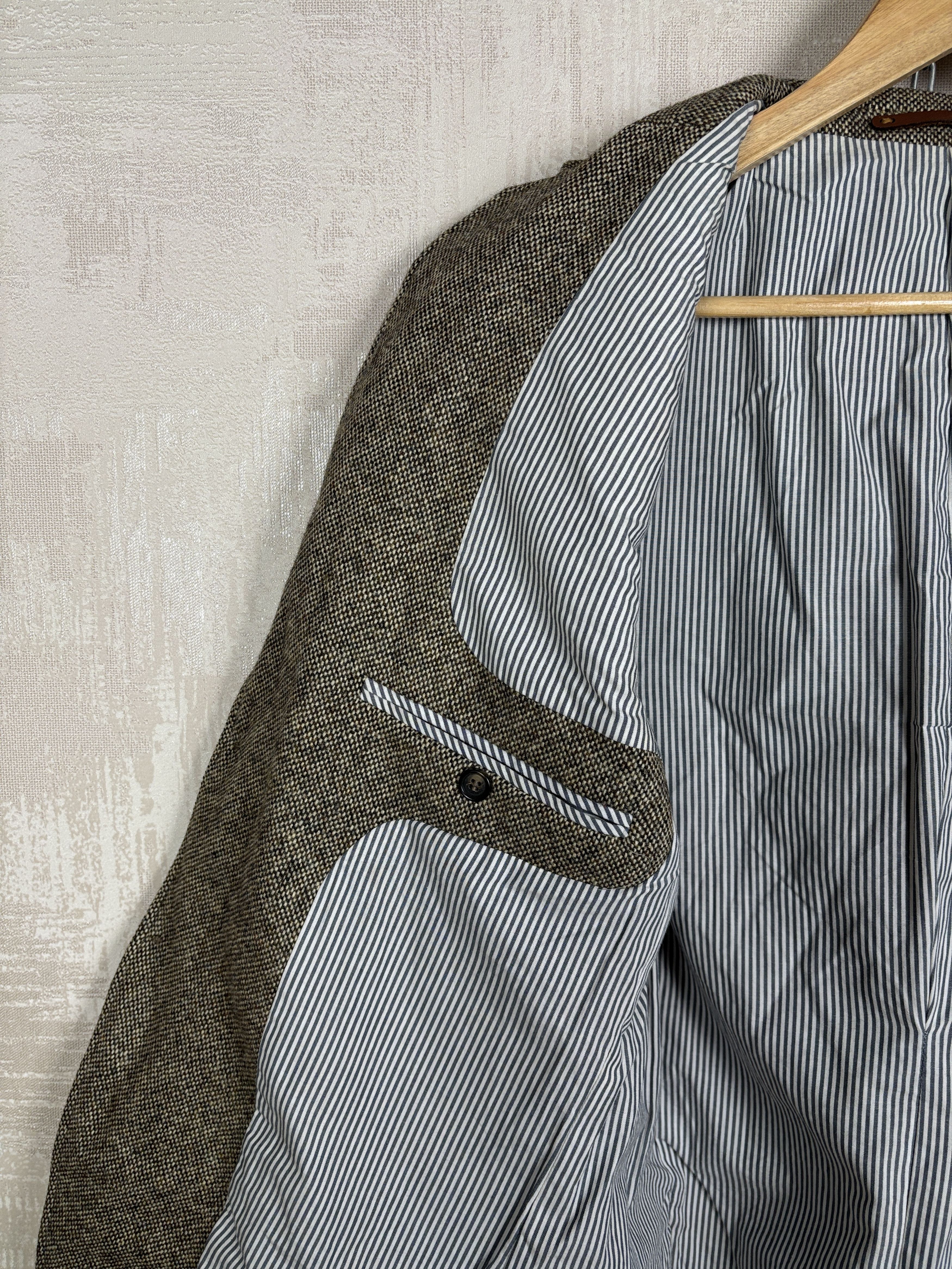 H&M H&M Moon Tweed Wool Blazer Brown Melange Elbow Pads Size 40R - 13 Thumbnail