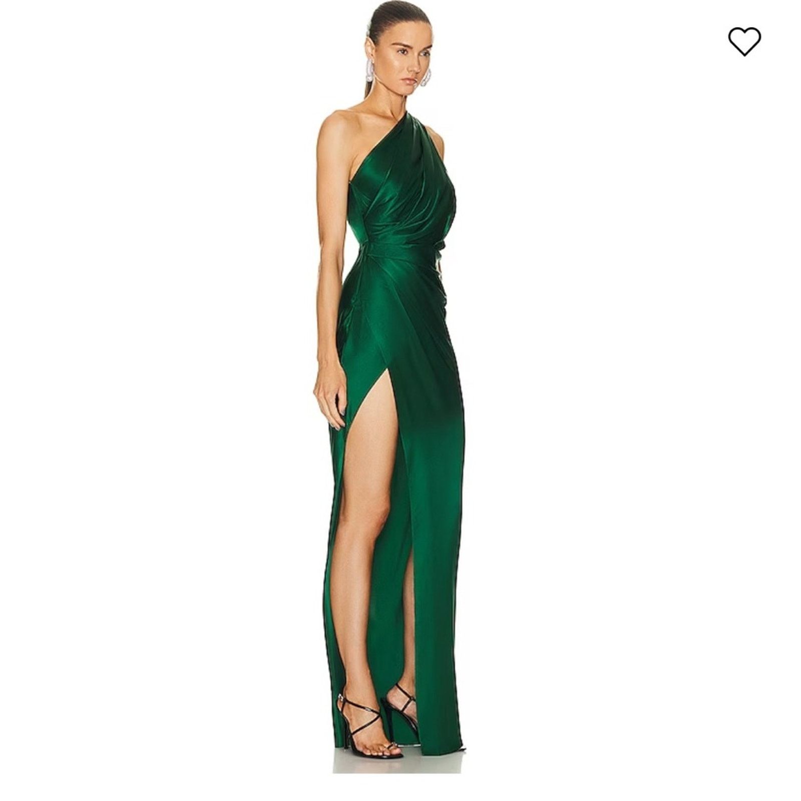 Other THE SEI Asymmetric One Shoulder Drape Silk Gown Pine Green 4 Size S / US 4 / IT 40 - 5 Thumbnail