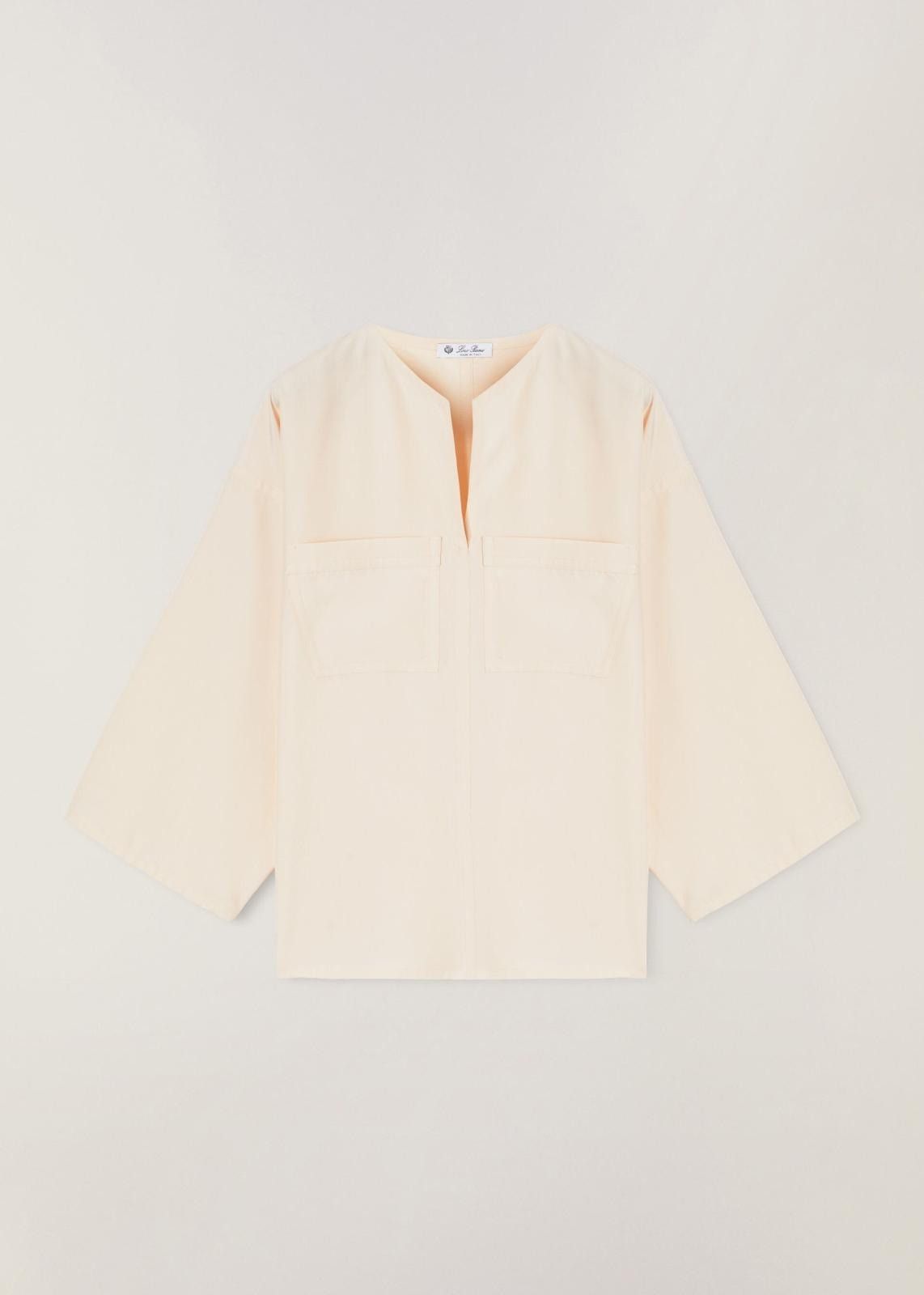 Loro Piana o1srvl11e0824 Mila Popeline Silk Shirt in Light Pink Size M / US 6-8 / IT 42-44 - 1 Thumbnail