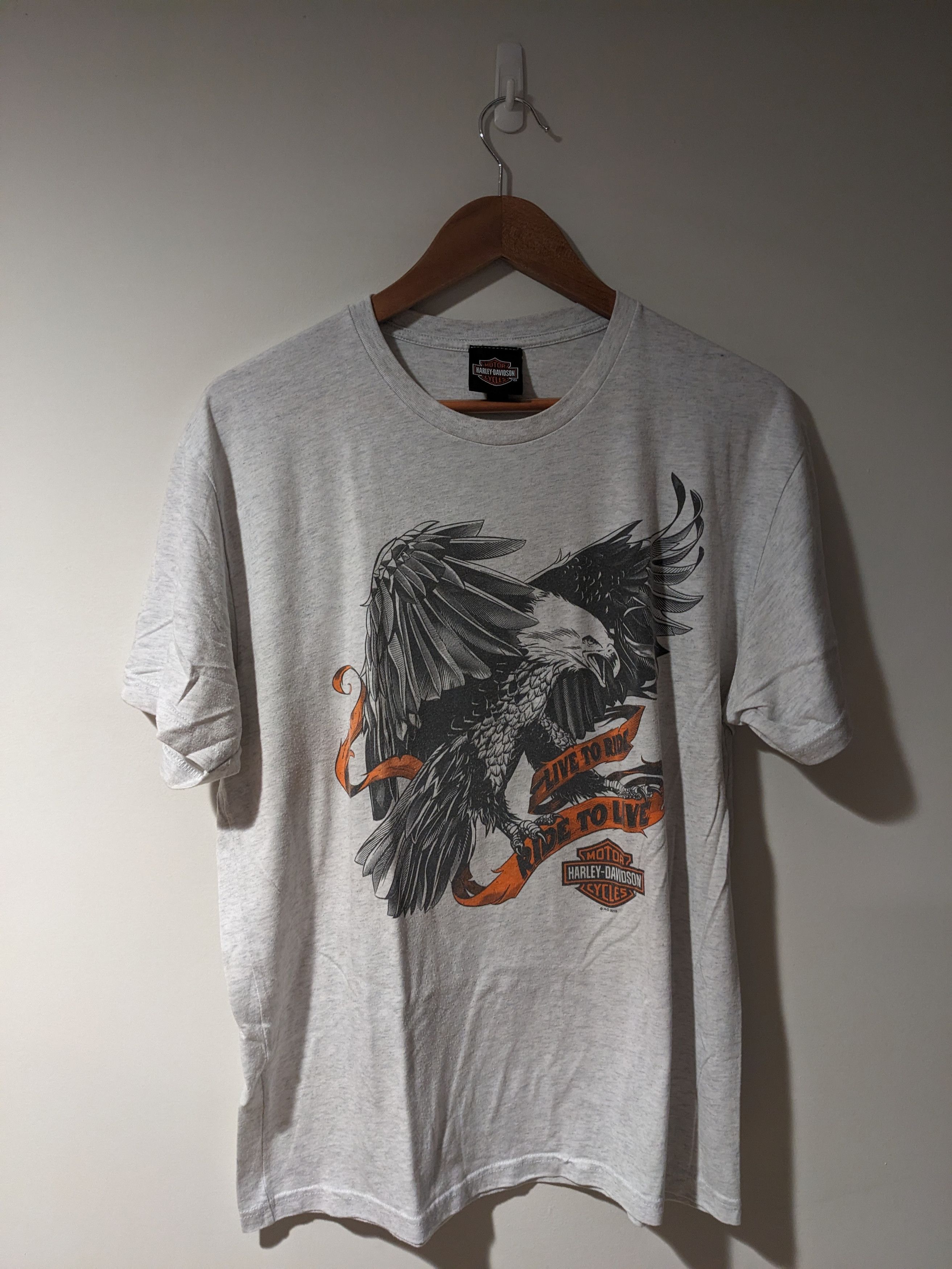 Harley Davidson × Vintage Vintage 2015 Harley Davidson Live to Ride Eagle T-Shirt Size US L / EU 52-54 / 3 - 1 Thumbnail