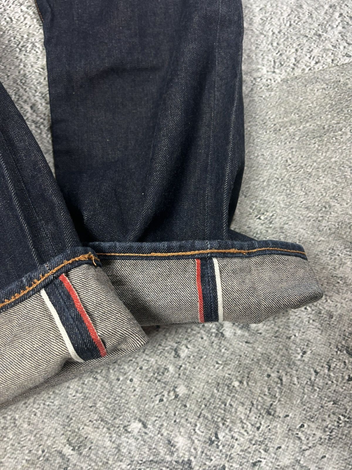 Evisu Evisu jeans red logo selvedge navy denim vintage Size US 33 - 7 Thumbnail