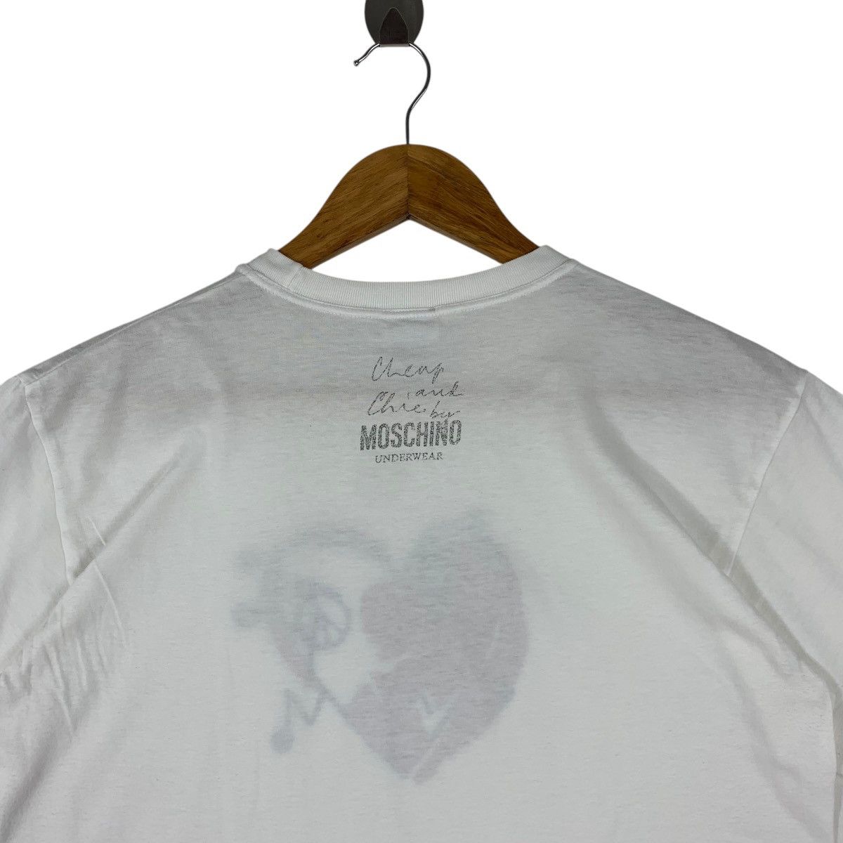Moschino × Vintage Vintage MOSCHINO Underwear heart printed designer tee Size US L / EU 52-54 / 3 - 9 Thumbnail