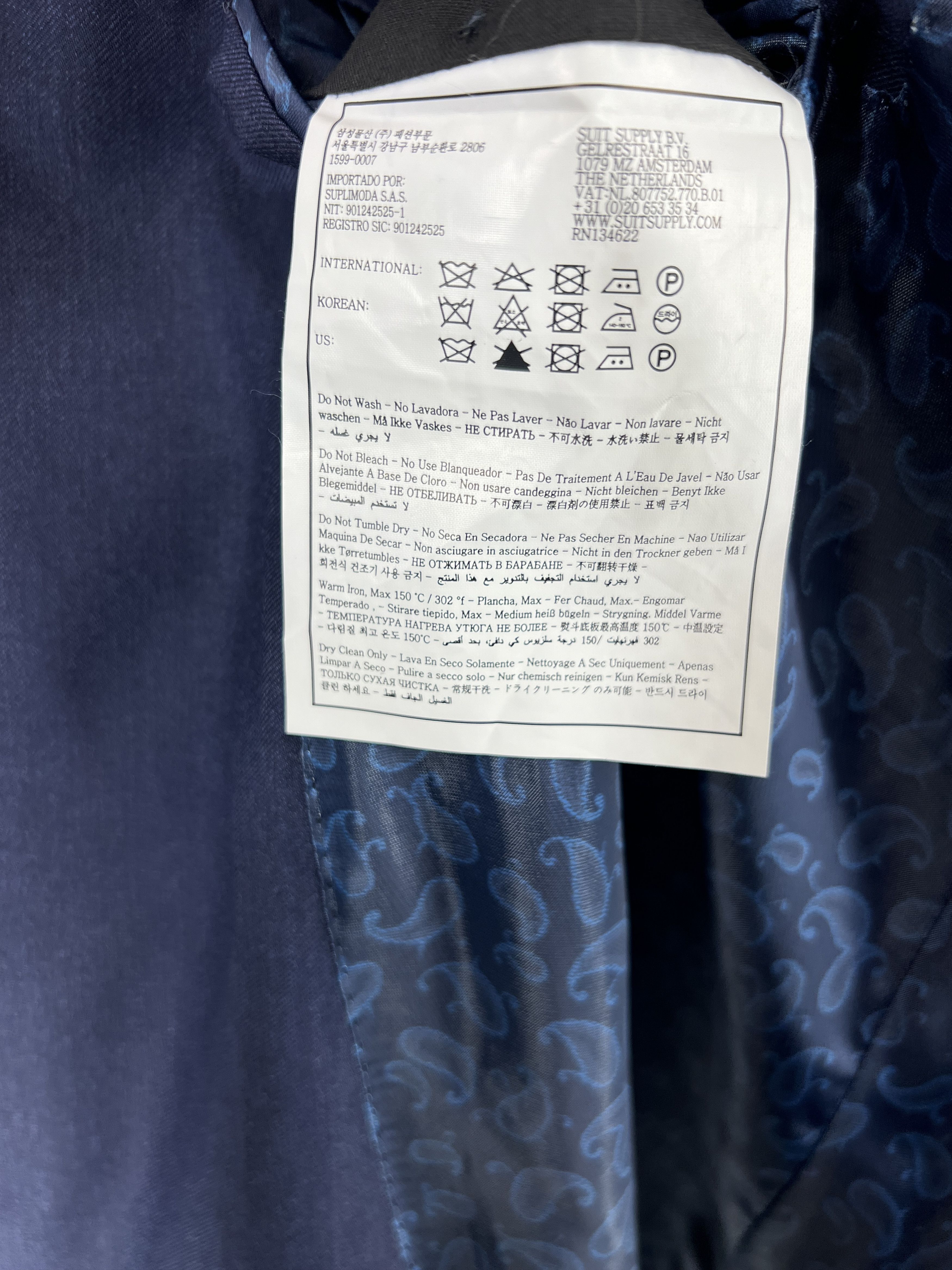 Suitsupply La Spalla Wool Formal Blazer Waistcoat Suit EU:64; UK/US:54R Size 54R - 12 Thumbnail