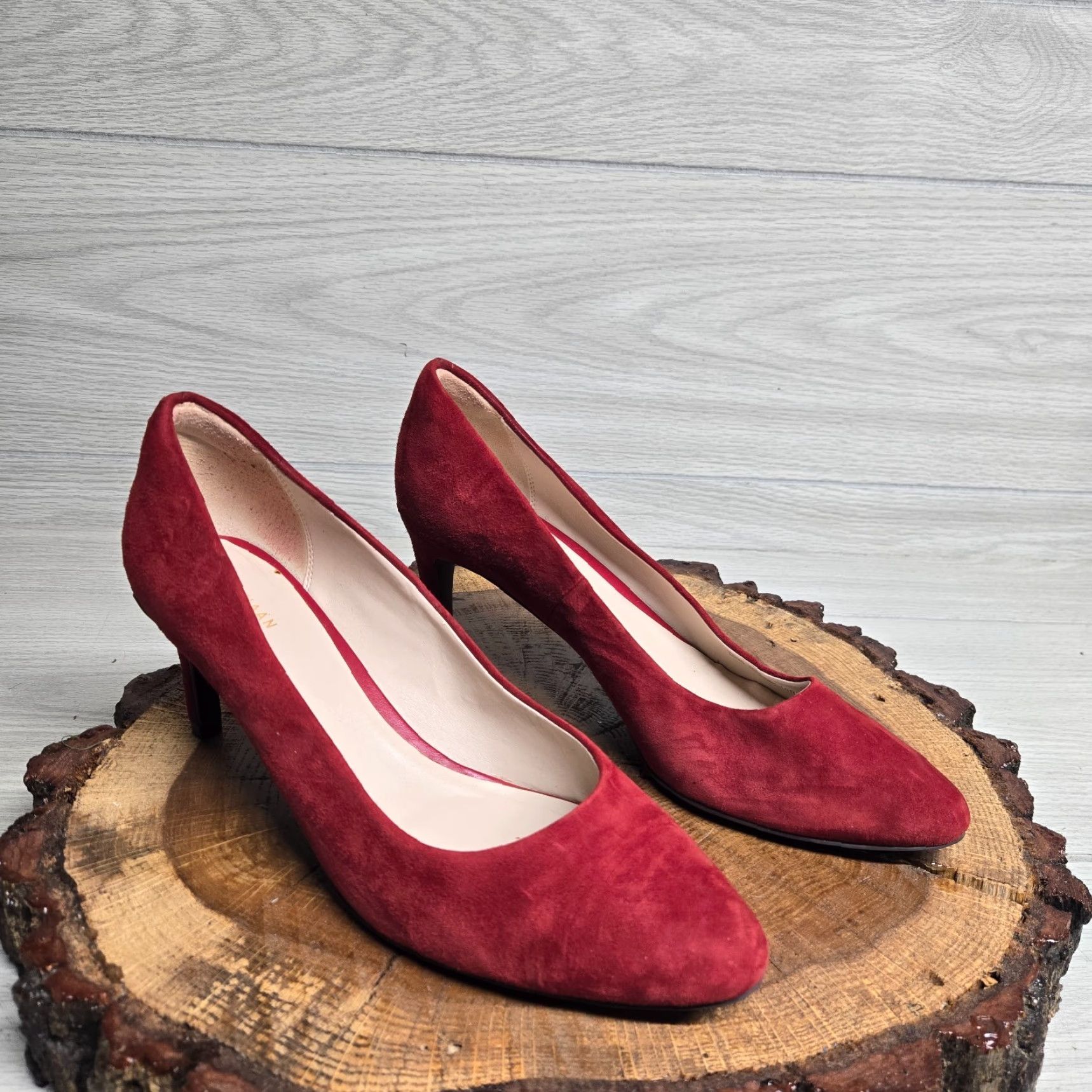 Cole Haan Cole Haan Pumps Women's Burgundy Suede Leather Round Toe Adult 10B Shoes Casual Leather Lining Women 10 Burgundy Suede Leather Pumps Size US 10 / IT 40 - 2 Thumbnail