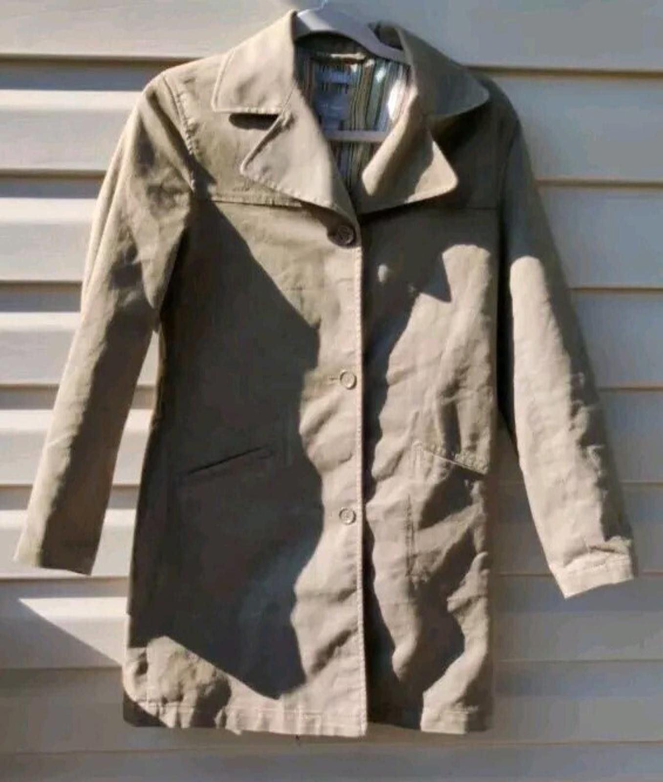 Old Navy 2002 Old Navy Green Long Pea Coat Jacket Button Down Size S / US 4 / IT 40 - 2 Thumbnail