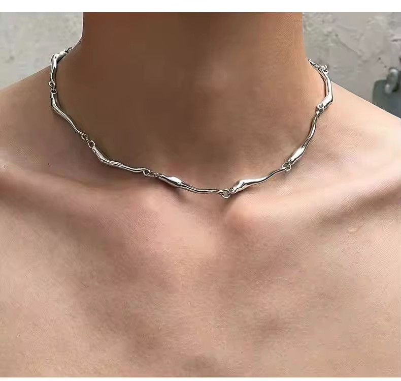 Jewelry New Irregular Wave Shape Chain Men Necklace Size ONE SIZE - 2 Thumbnail