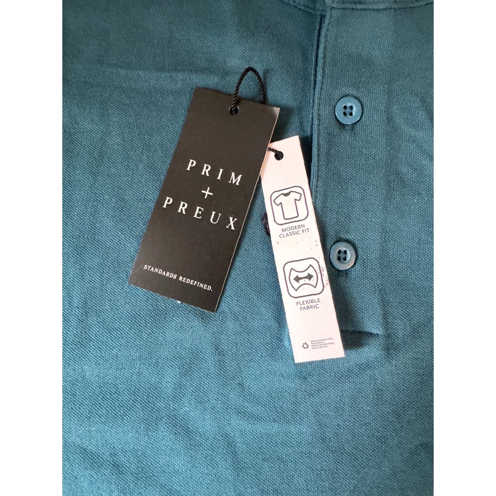Vintage NWT Prim + Preux Men's XXL Classic Fit Blue Polyester Short Sleeve Polo Shirt Size US XXL / EU 58 / 5 - 3 Thumbnail