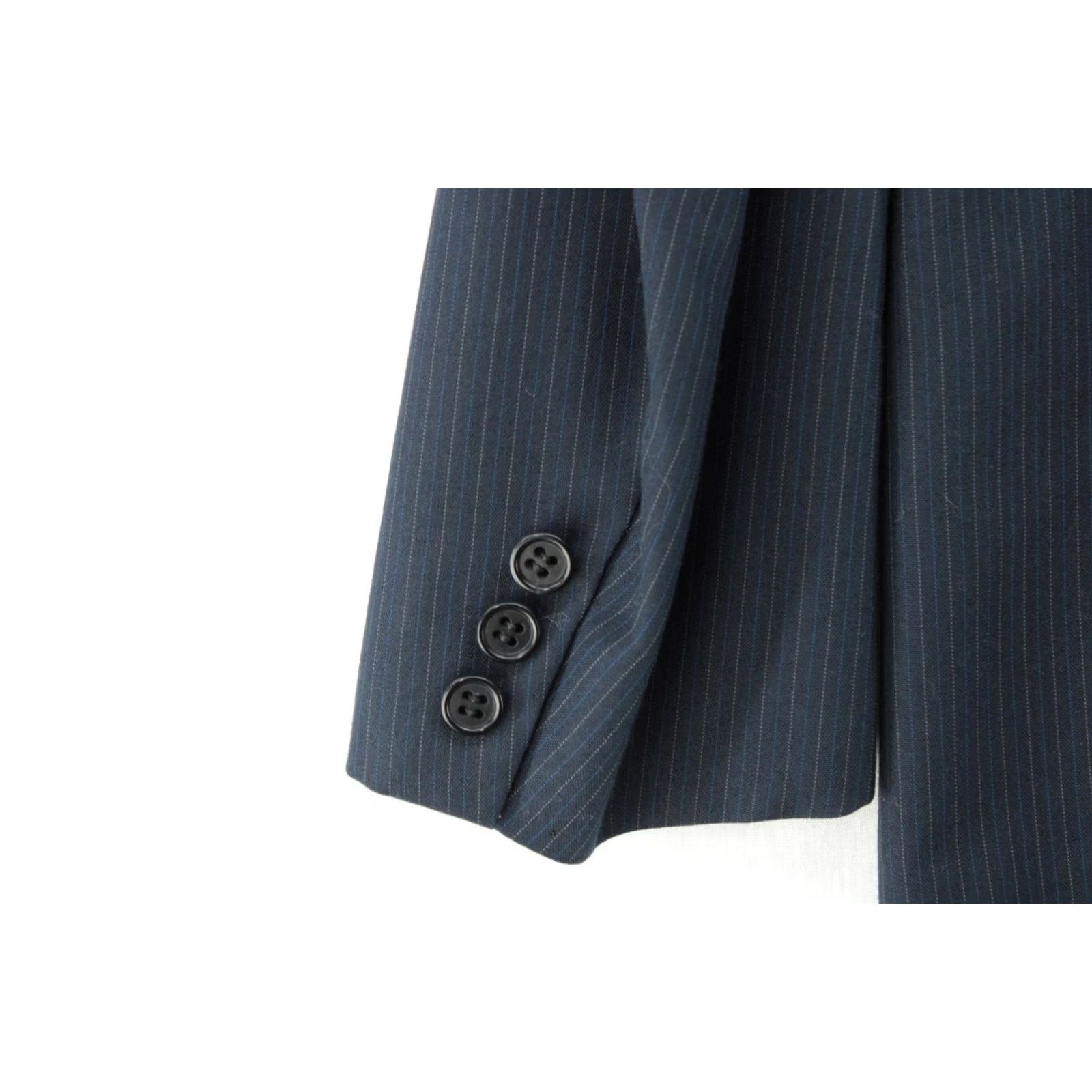 Vintage VINTAGE Hickey Freeman 2 Piece Suit Mens 42L Blue Pinstriped Single Breasted Luxury Union Made Size 42R - 6 Thumbnail