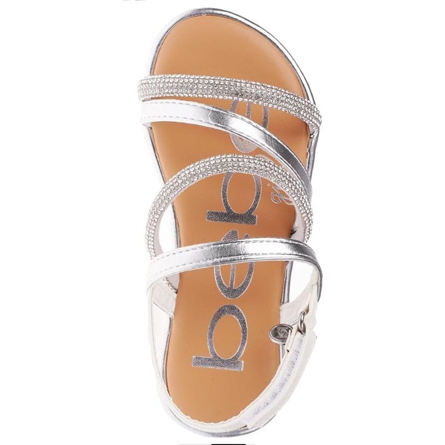 Bebe Bebe Girls Size 12 Silver Rhinestone Flat Sandal Shoes Size US 12 / IT 42 - 6 Thumbnail