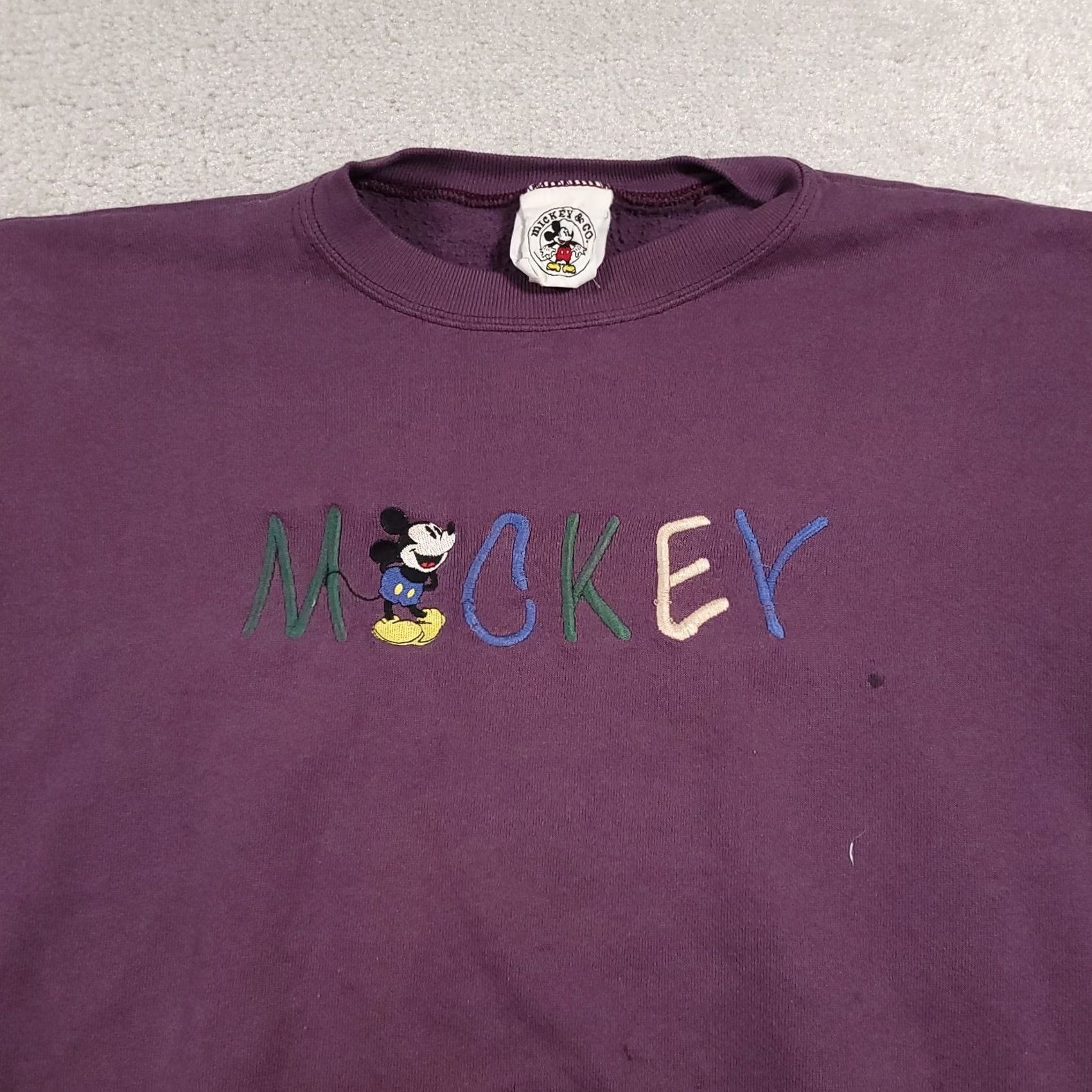 Mickey & Co. VINTAGE Mickey & Co Sweater Mens Large Purple Crewneck Embroidered Disney 90s Size US L / EU 52-54 / 3 - 3 Thumbnail