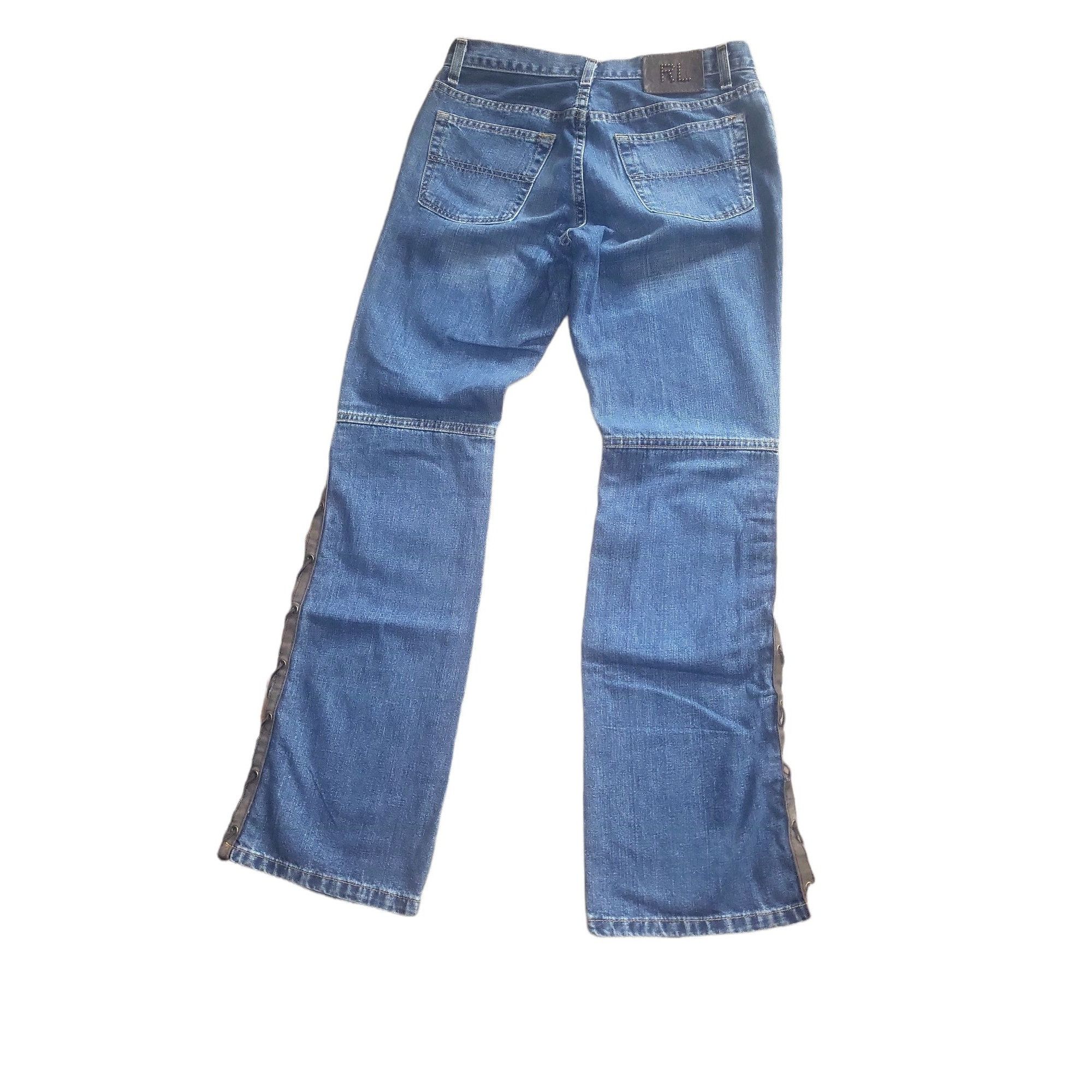 Ralph Lauren Ralph Lauren Jeans Women Sz 8 Lace Up Signature Denim Leathe Size 30" / US 8 / IT 44 - 5 Thumbnail
