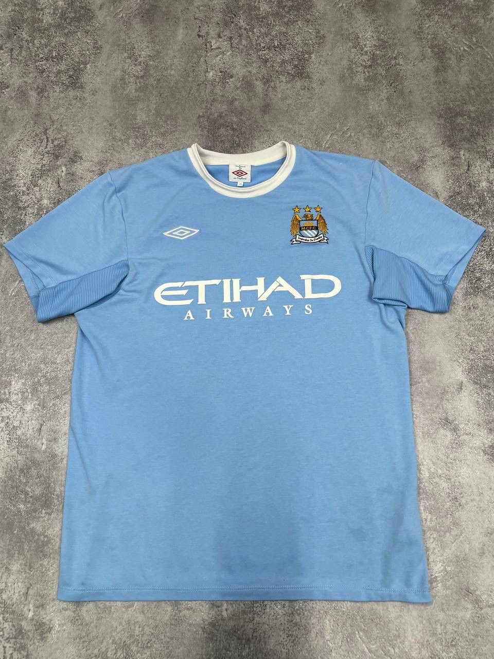 Umbro Umbro Manchester City Men Football Shirt Jersey Blue 2009/10 Size US L / EU 52-54 / 3 - 1 Thumbnail