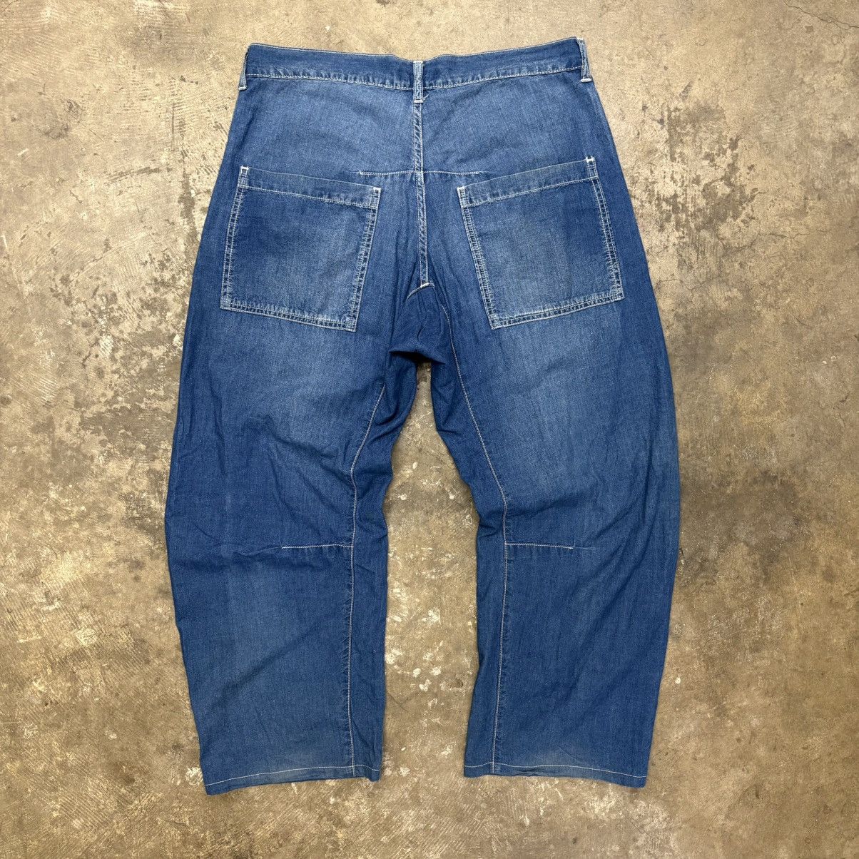 Y's × Yohji Yamamoto Vintage 90s Yohji Y’s For Men Wide Leg Denim Pants Size US 34 / EU 50 - 4 Thumbnail