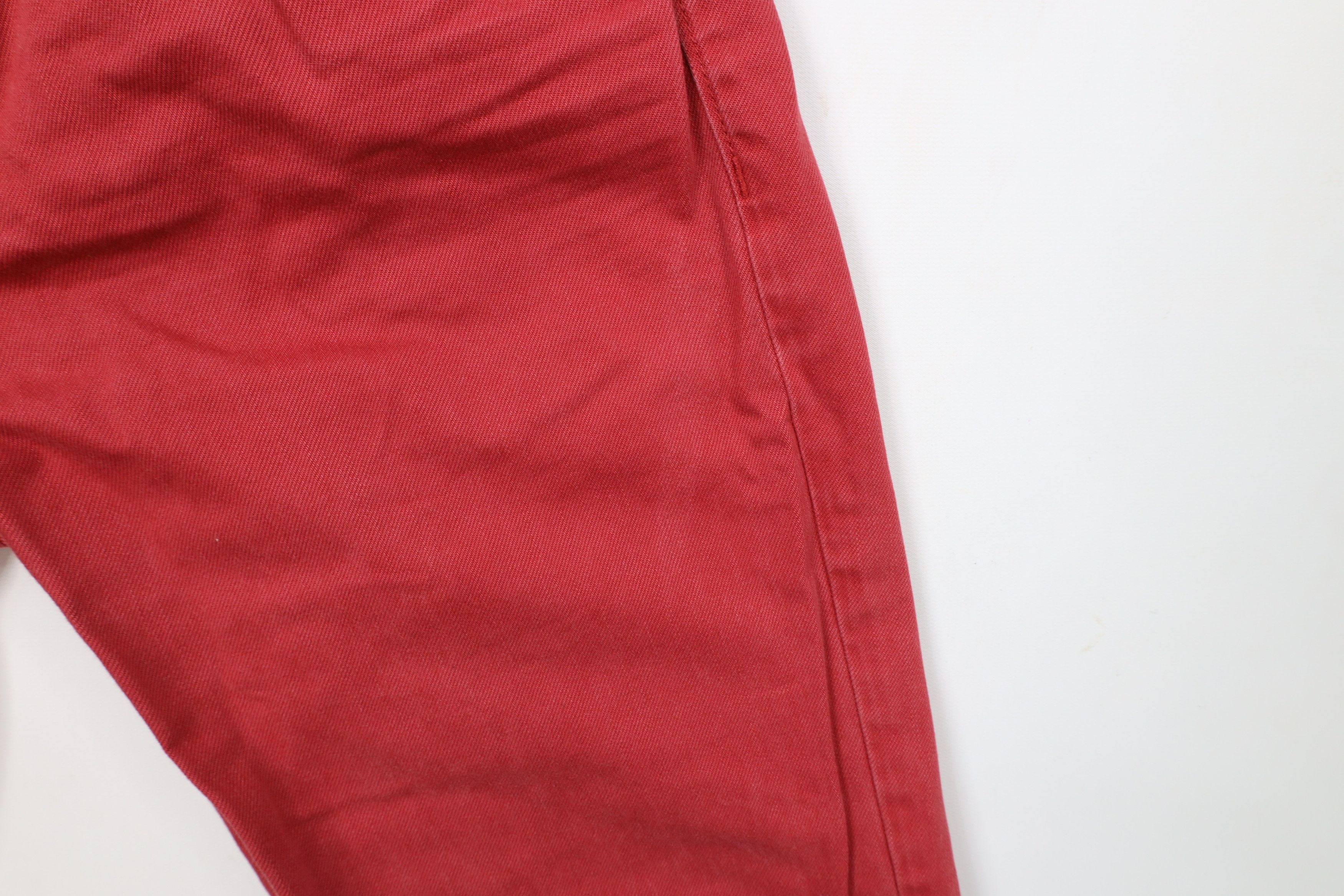 Express × Vintage Express Rocco Slim Fit Skinny Leg Denim Jeans Red Cotton Size US 32 / EU 48 - 7 Thumbnail