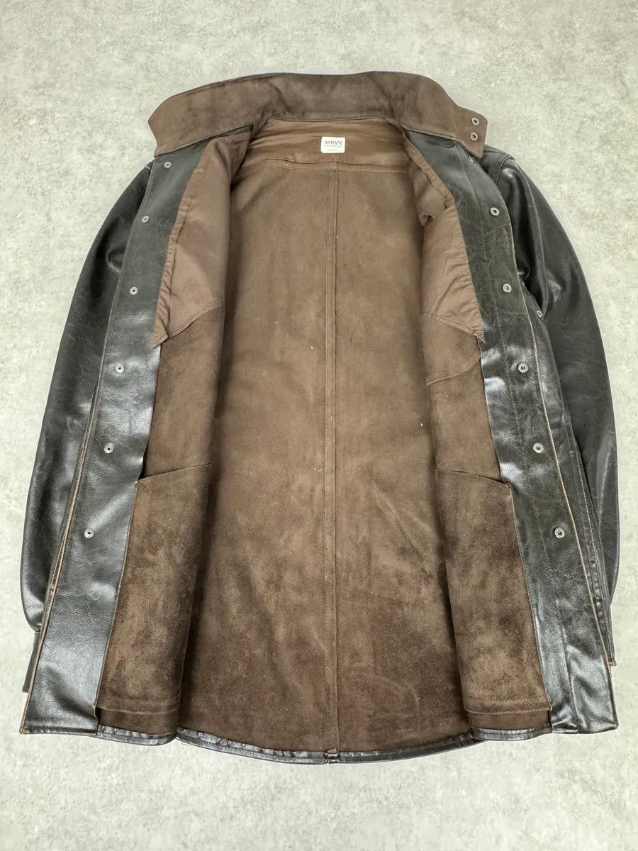 Armani 2000s Armani Collezioni Dark Brown Leather Premium Jacket Size US L / EU 52-54 / 3 - 8 Thumbnail