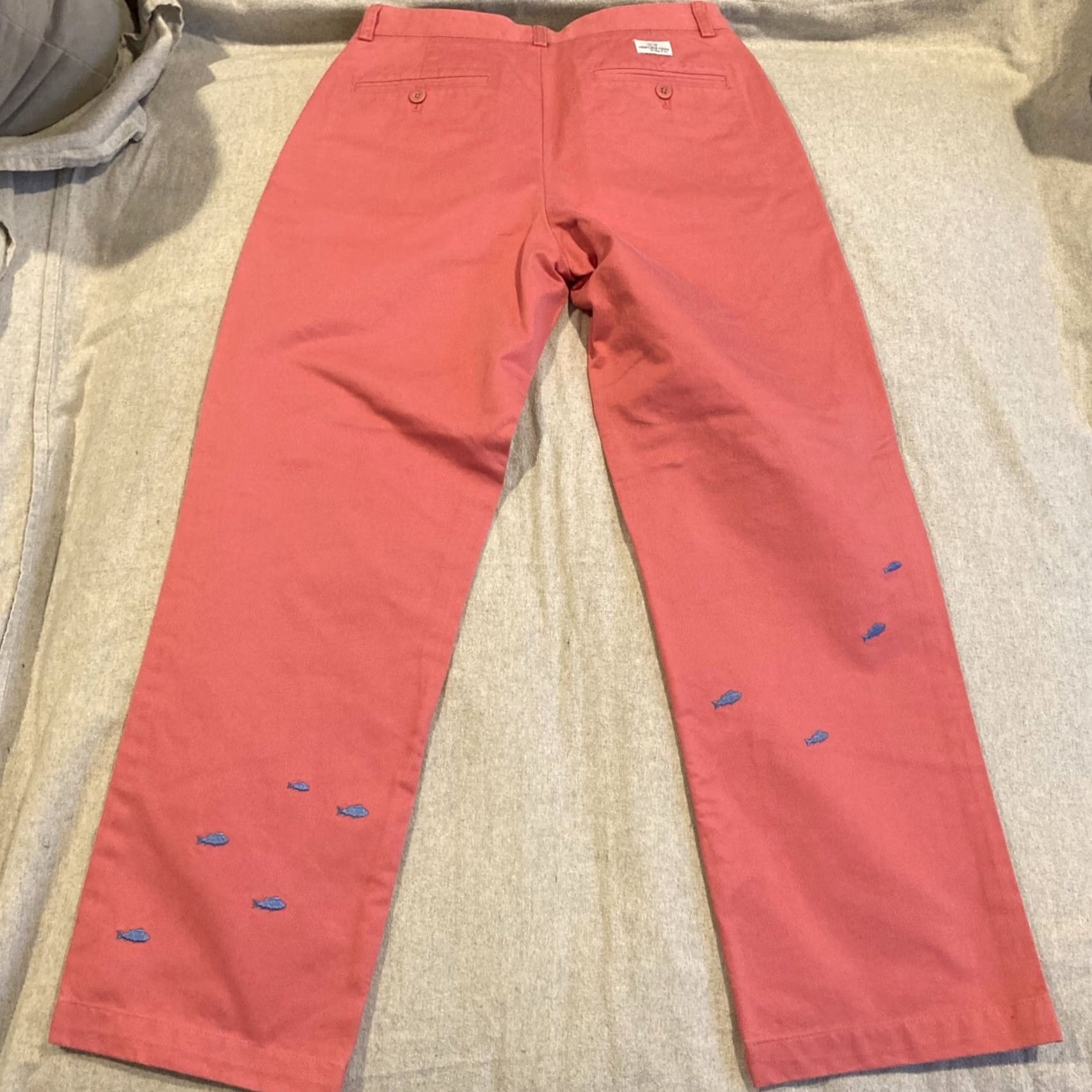 Vineyard Vines Vineyard Vines Club Pants Embroidered Fish & Boat Salmon Size 30X28 Mens Casual Chino Cotton Flat Front Size US 30 / EU 46 - 7 Thumbnail