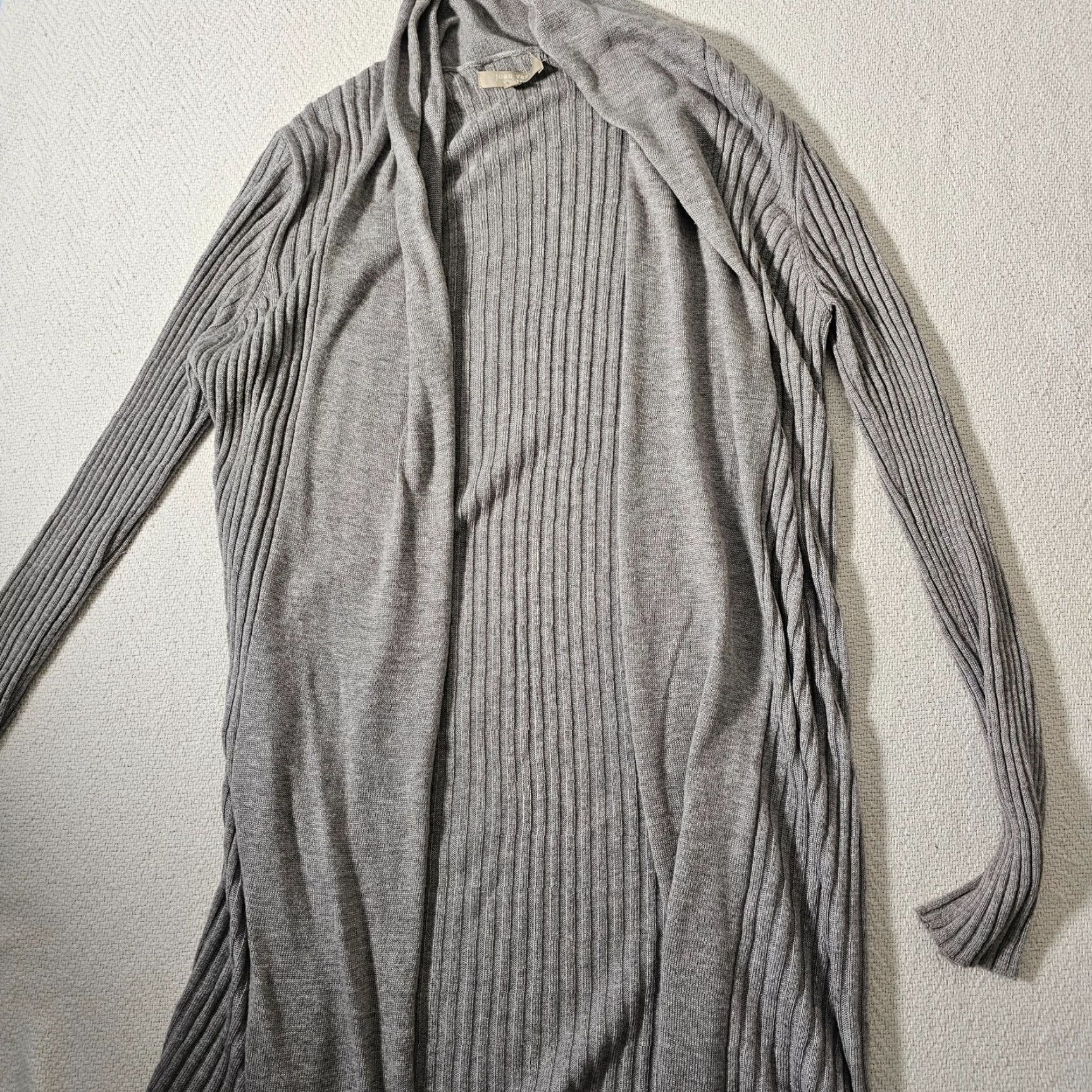 Vintage Joan Vass Cardigan Women Small Gray Cashmere Knit Open Front Draped Lagenlook All Seasons Womens Size S / US 4 / IT 40 - 5 Thumbnail