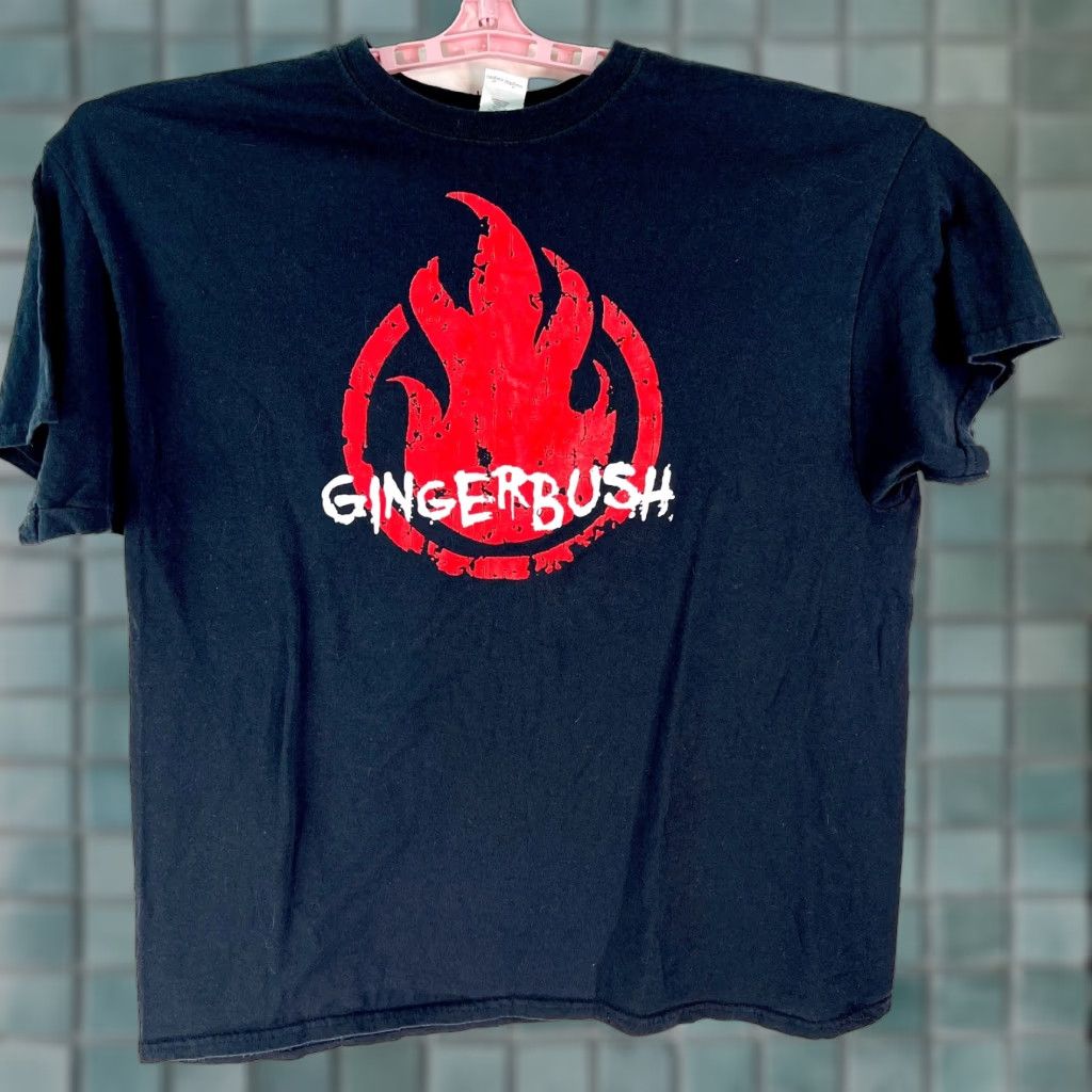 Gildan Gingerbush Band Graphic T Shirt XL Mens Short Sleeve Black Crew Neck - Gildan Modern Classic Tee Regular Fit Cotton Graphic Print Shirt Mens Black XL Size US XL / EU 56 / 4 - 1 Thumbnail