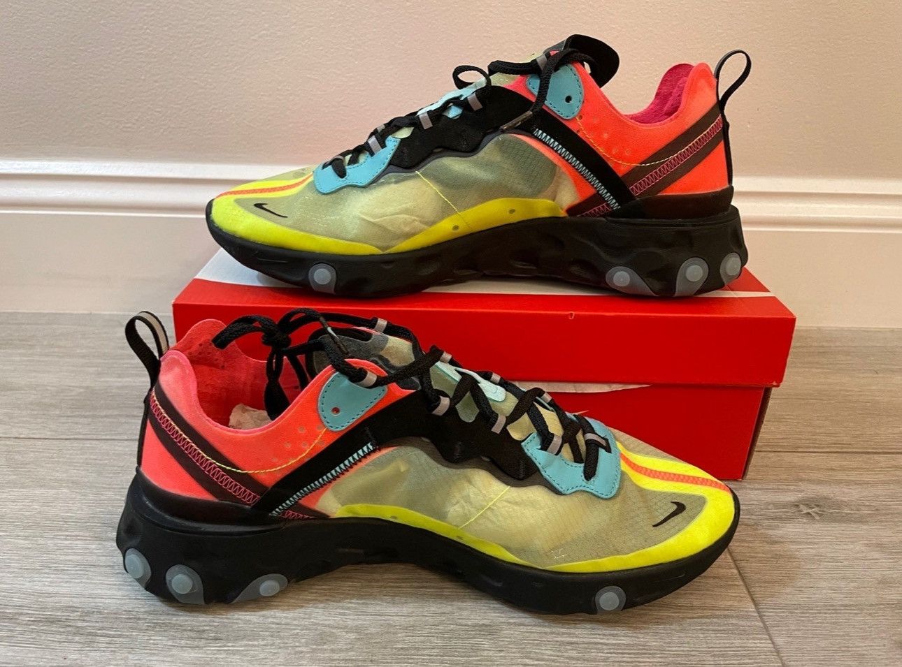 Nike React Element 87 Hyper Fusion Volt Green Pink Black 12