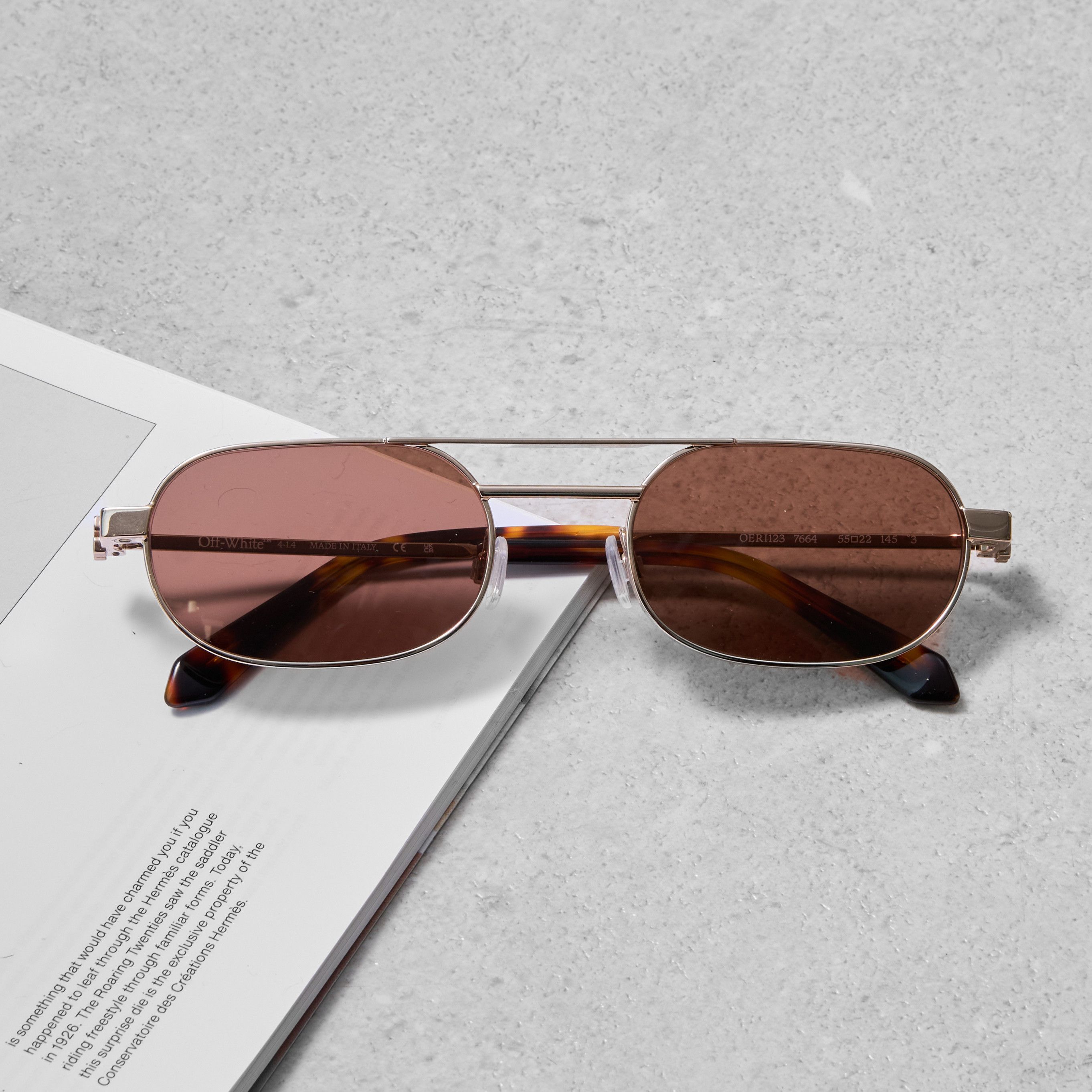 Off-White OFF WHITE Vaiden Oval Frame Sunglasses Size ONE SIZE - 2 Thumbnail