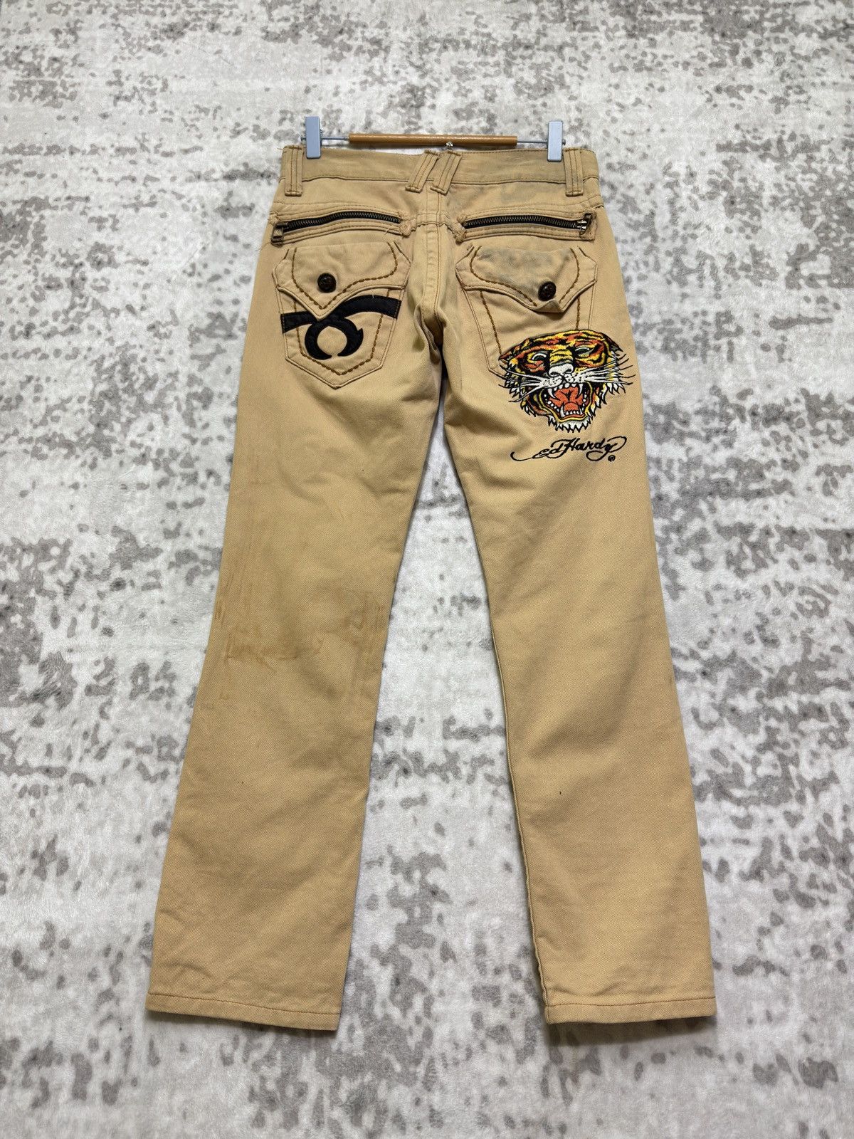 Ed Hardy × Urban Outfitters Opium Ed Hardy UO Exclusive Brown Tinted Denim  Dragon Jeans