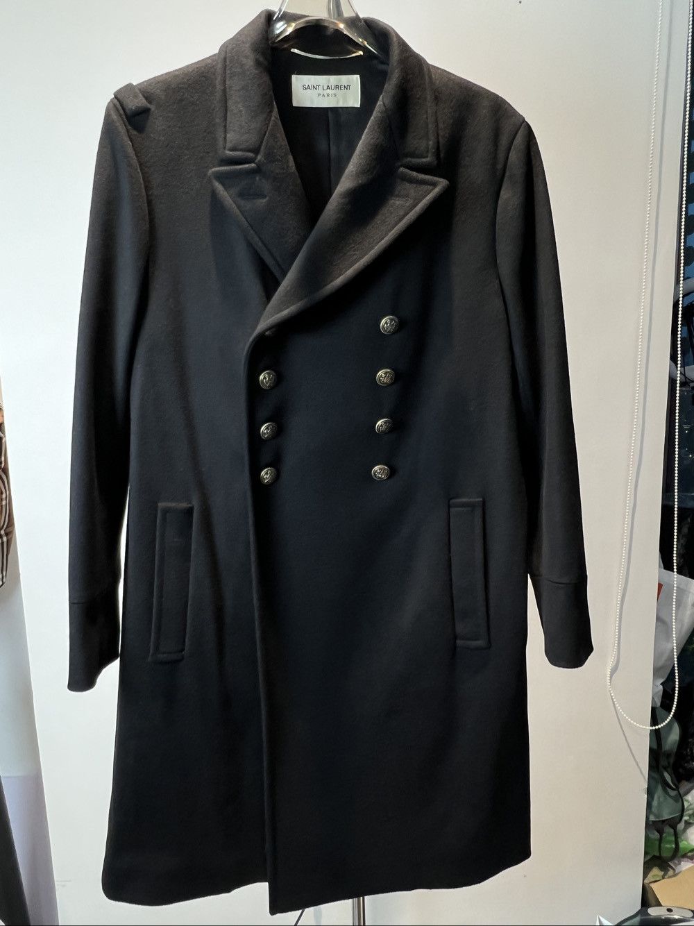 Saint Laurent Paris Saint Laurent Double Breasted Wool Coat Size L Size US L / EU 52-54 / 3 - 1 Thumbnail