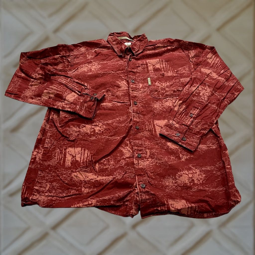 Vintage Columbia River Lodge Shirt Mens Large Red Long Sleeve Collared Pocket Hunting Size US L / EU 52-54 / 3 - 1 Thumbnail