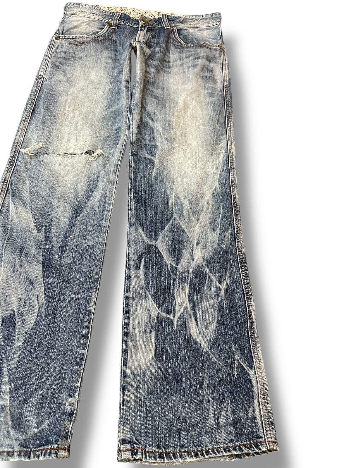 Edwin Vintage Edwin 503 Blue Trip Stonewash/Acidwash Denim Size US 35 - 4 Thumbnail