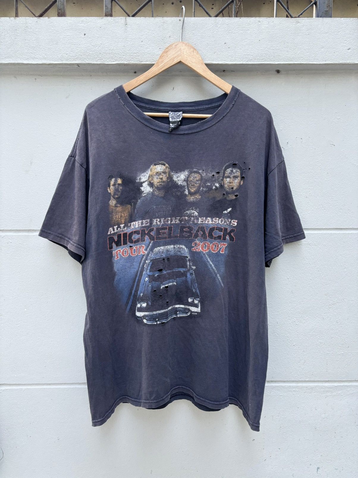 Vintage Thrashed Faded NICKELBACK ERD Grunge T Shirt Distressed Size US XL / EU 56 / 4 - 2 Thumbnail