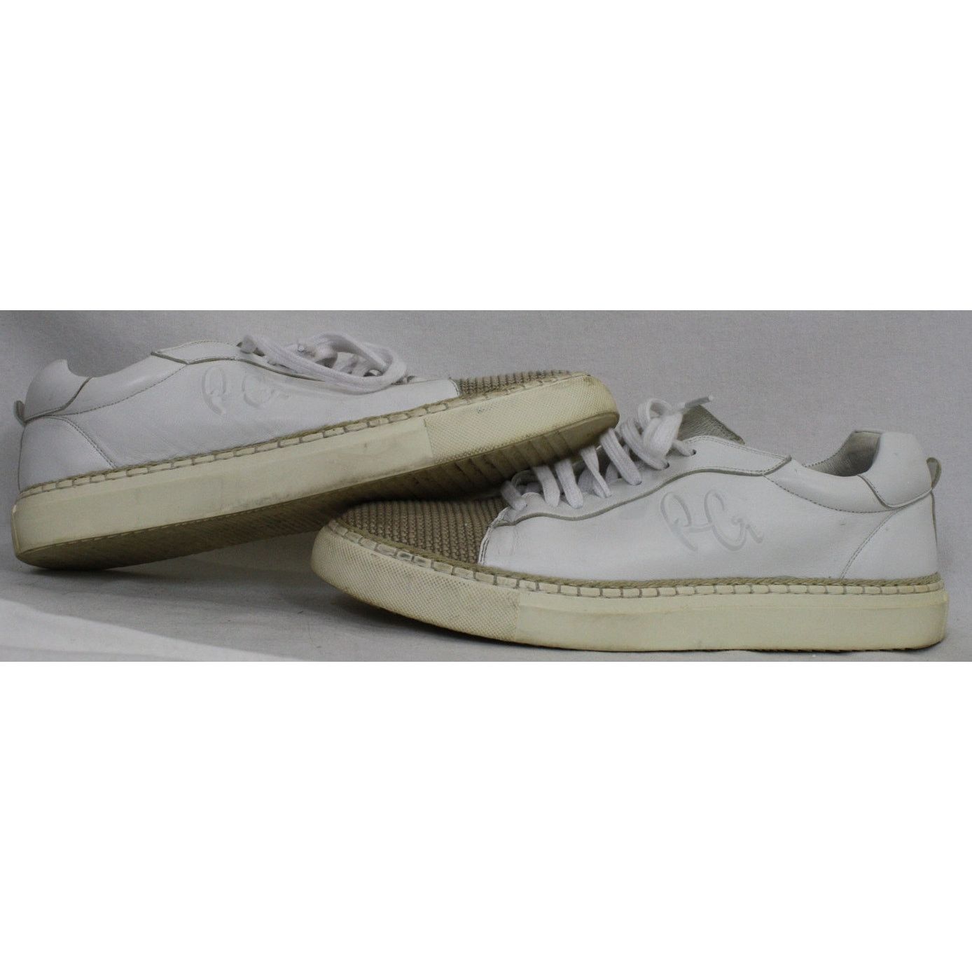Robert Graham Robert Graham Sneakers Mens 10 White Leather Woven Toe Size US 10 / EU 43 - 3 Thumbnail