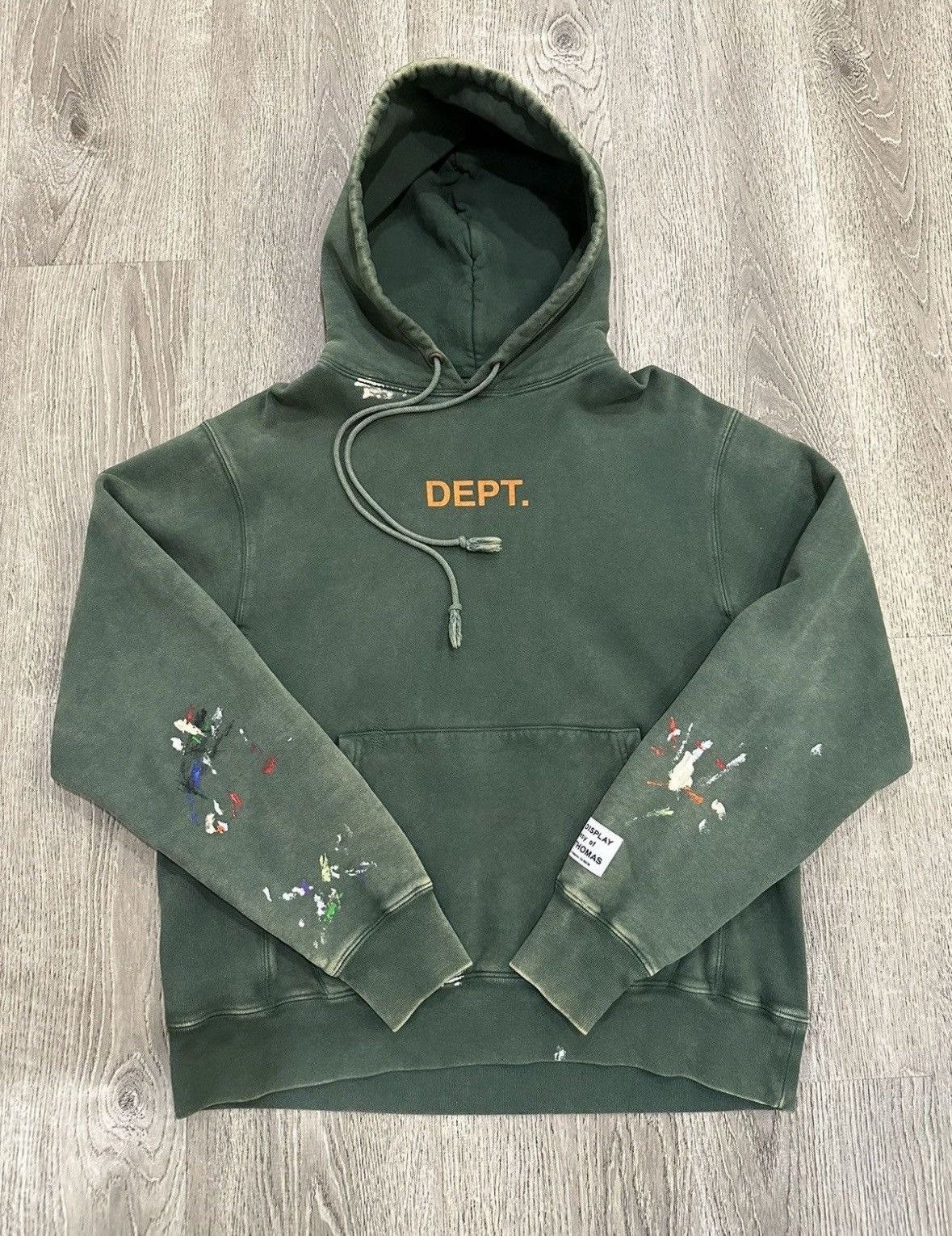 Gallery Dept. Gallery Dept. DEPT. Paint-Splatter Hoodie – Green (Medium) Size US M / EU 48-50 / 2 - 1 Thumbnail