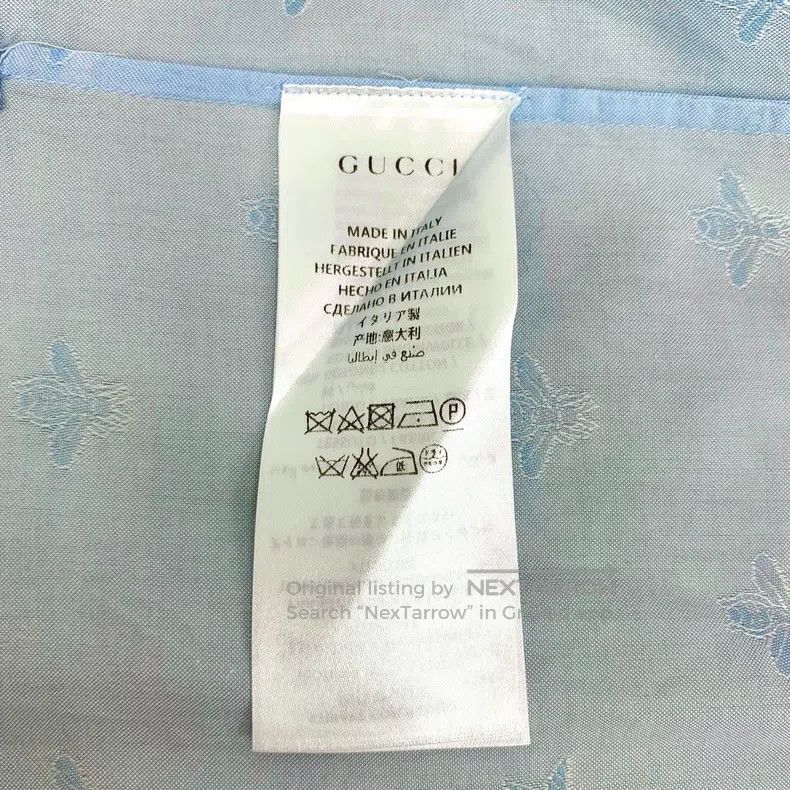 Gucci Gucci Size39 Light blue bee embroidered cotton lapel single Size US XXS / EU 40 - 7 Thumbnail