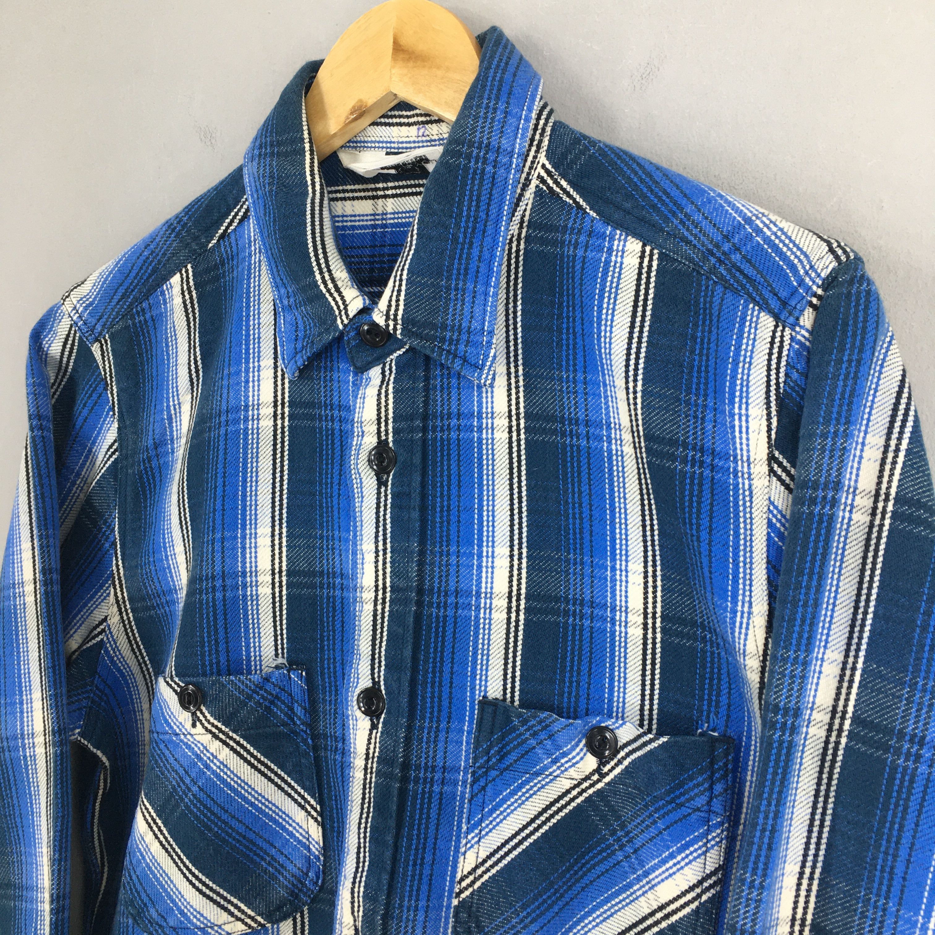 BEAUTY&YOUTH × Japanese Brand × United Arrows United Arrows Japan Plaid Shadow Check Blue Flannel L Size US L / EU 52-54 / 3 - 3 Thumbnail