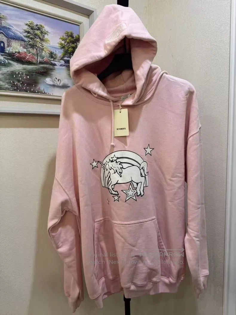 Vetements 22AW 'I Just got Lucky' Pink Hoodie M | Grailed