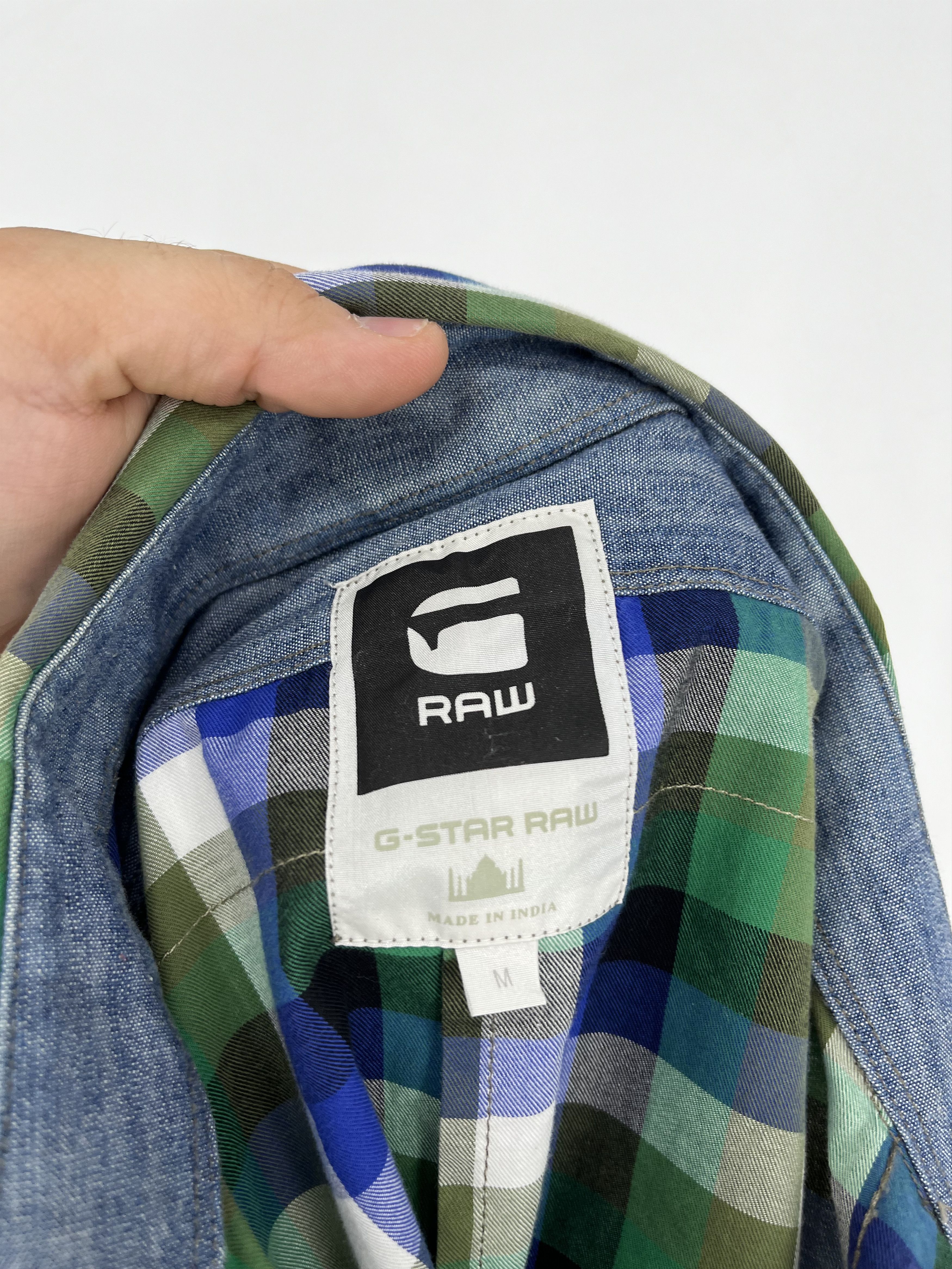 G-Star × Vintage Vintage Y2K G Star Raw Men’s Plaid Shirt With Big Logo Size US M / EU 48-50 / 2 - 11 Thumbnail