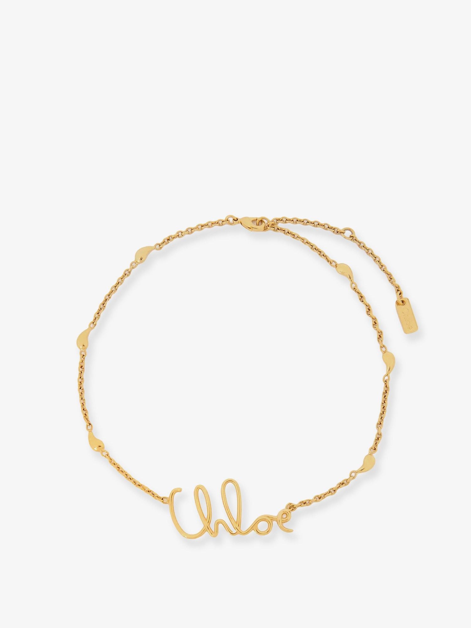Chloe Brass necklace with lettering logo UNI - USA Tariffs Included Size ONE SIZE - 1 Thumbnail