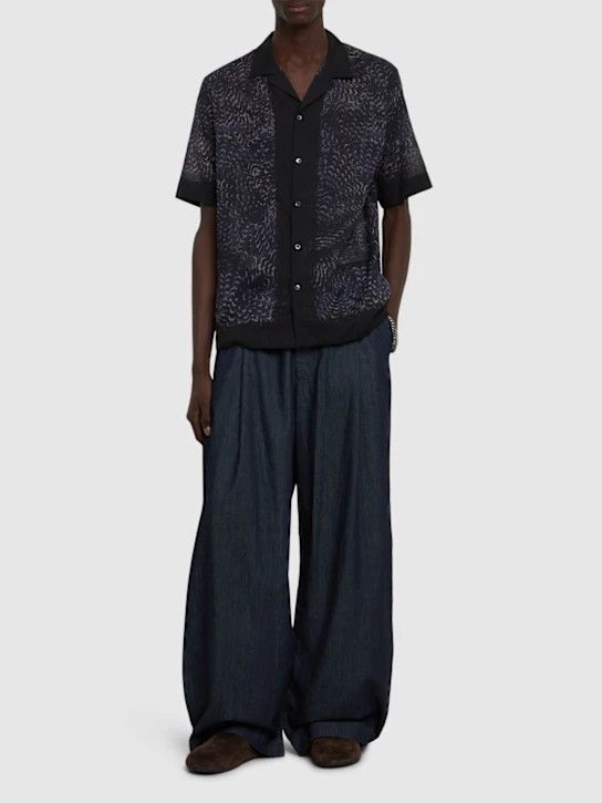 Dries Van Noten o1lsvrm0425 Short Sleeve Shirt in Navy Size US XL / EU 56 / 4 - 2 Thumbnail