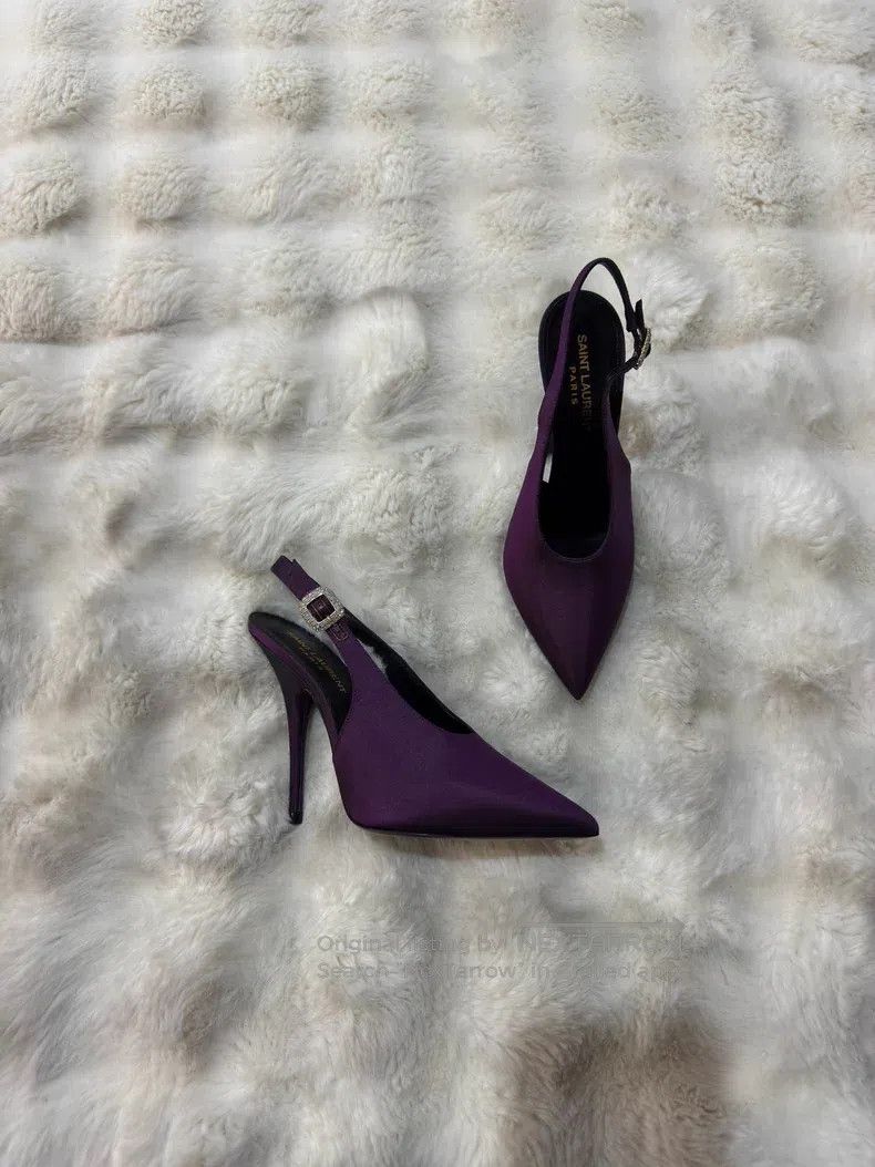 Saint Laurent Paris Saint Laurent Paris Glitter Gradient Purple High Heels Size US 6.5 / IT 36.5 - 1 Thumbnail
