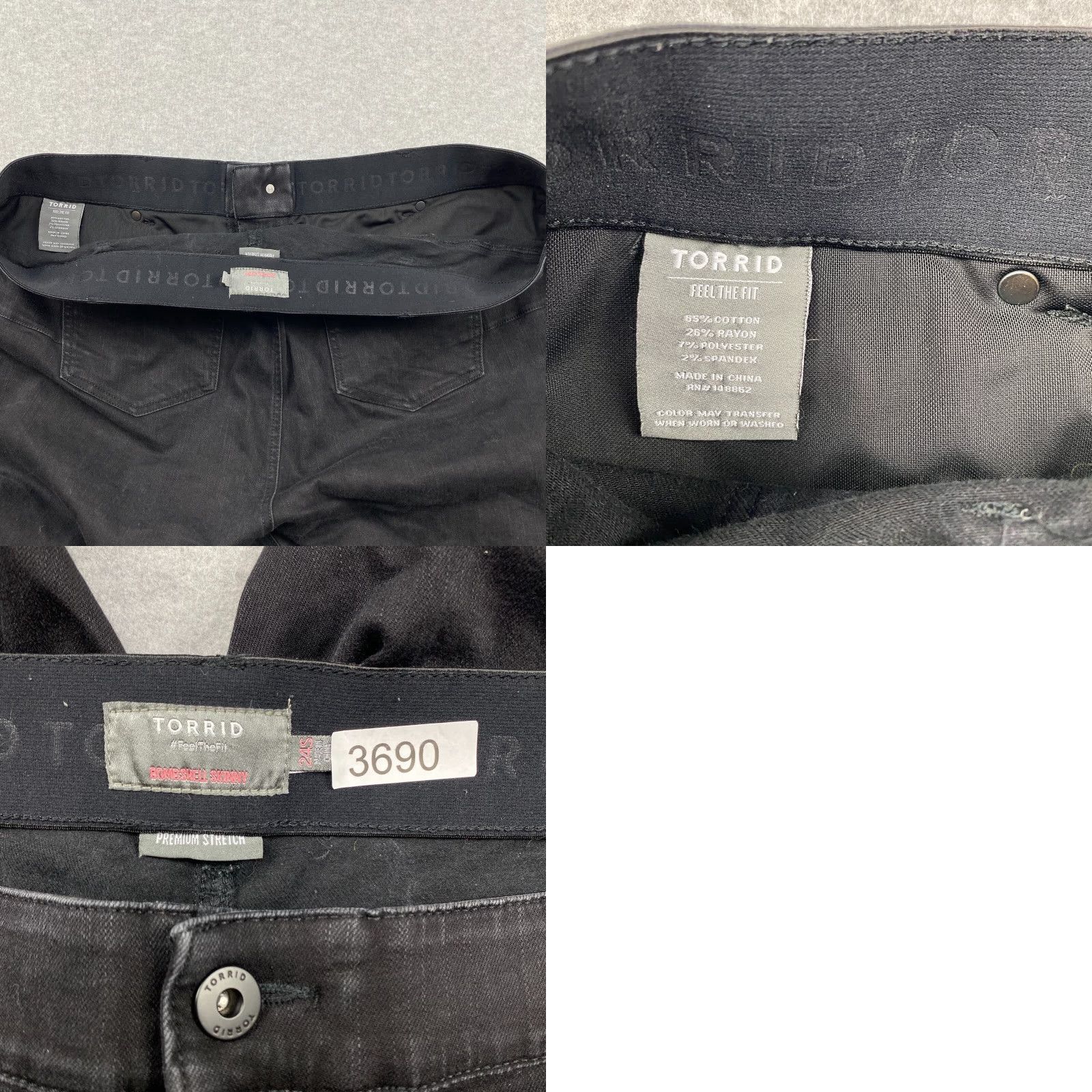 Torrid Torrid Jeans Womens 24 Short Black Bombshell Skinny High-Rise Premium Stretch Size 42" / US 20 - 9 Thumbnail