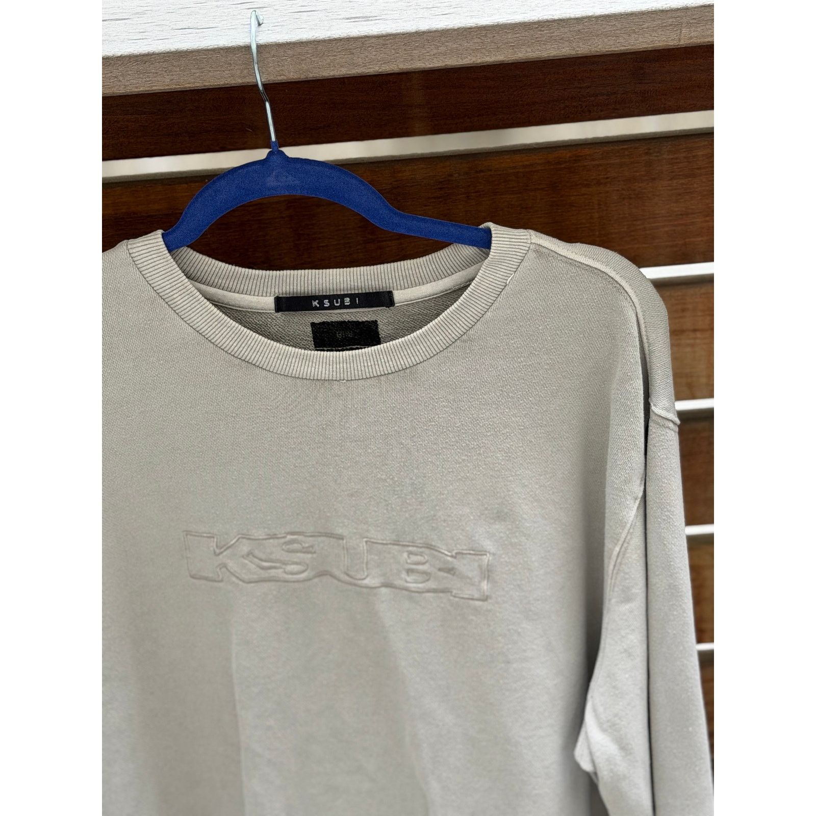 Ksubi Ksubi crewneck sweatshirt XXL stone/cream tonal logo Size US XXL / EU 58 / 5 - 2 Thumbnail