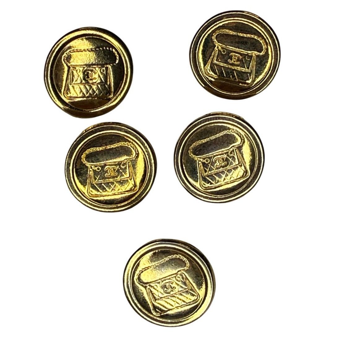 Chanel CHANEL Gold Plated Buttons - Set of 5 - Matelassé Flap Bag Size ONE SIZE - 1 Thumbnail