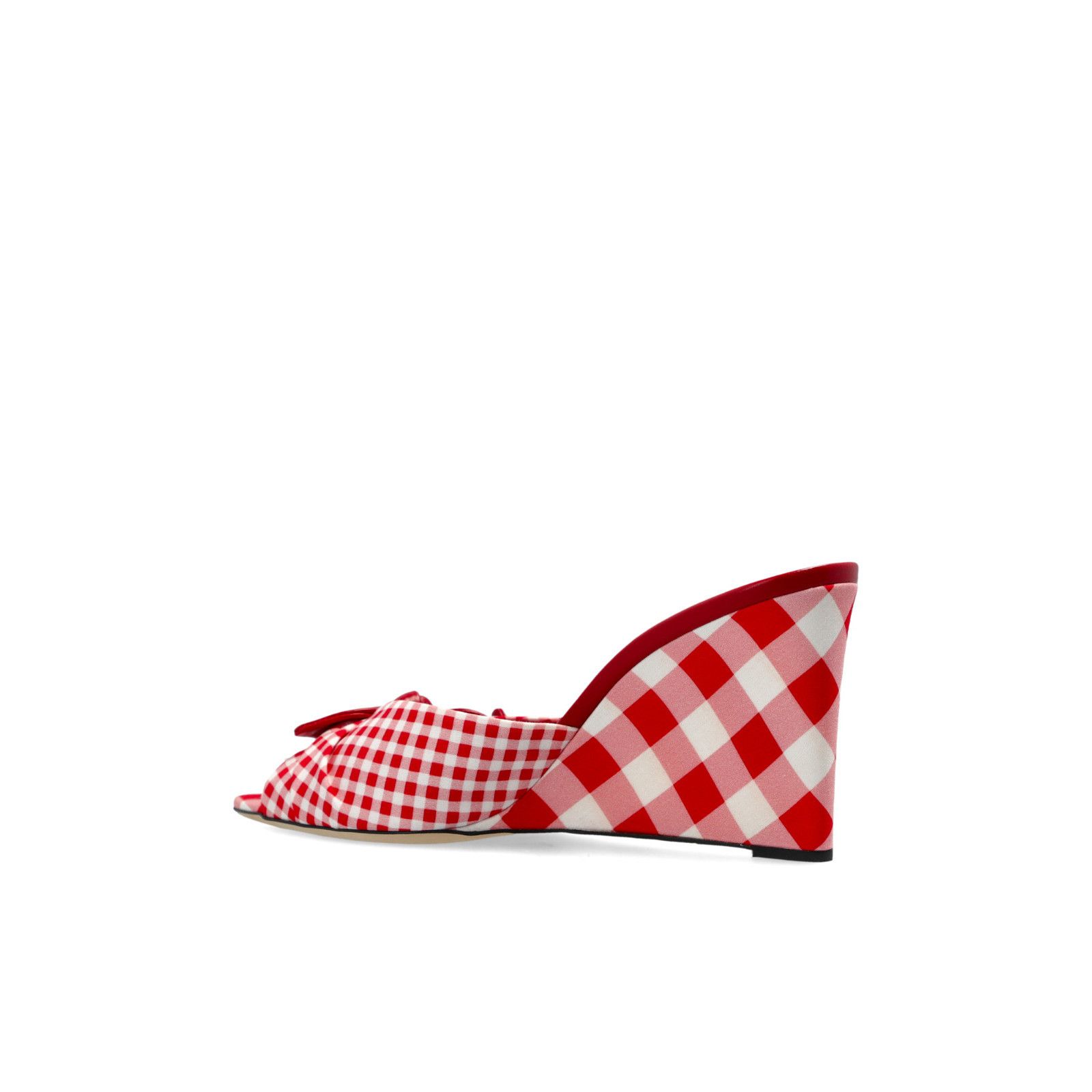 JIMMY CHOO Livi Wedge 85 Red Slide Sandals New & Authentic (