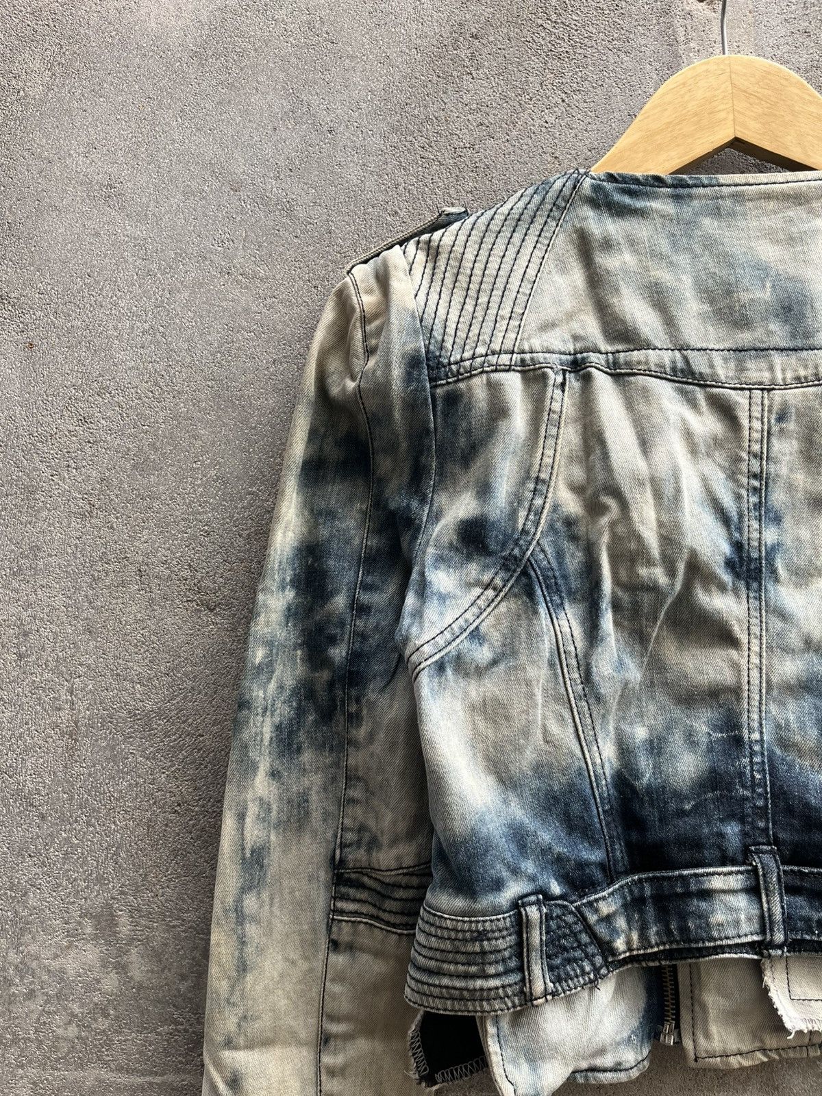If Six Was Nine × Isamu Katayama Backlash × Le Grande Bleu (L.G.B.) Bleached Biker Denim Jacket – If Six Was Nine Vibe Size US S / EU 44-46 / 1 - 15 Thumbnail