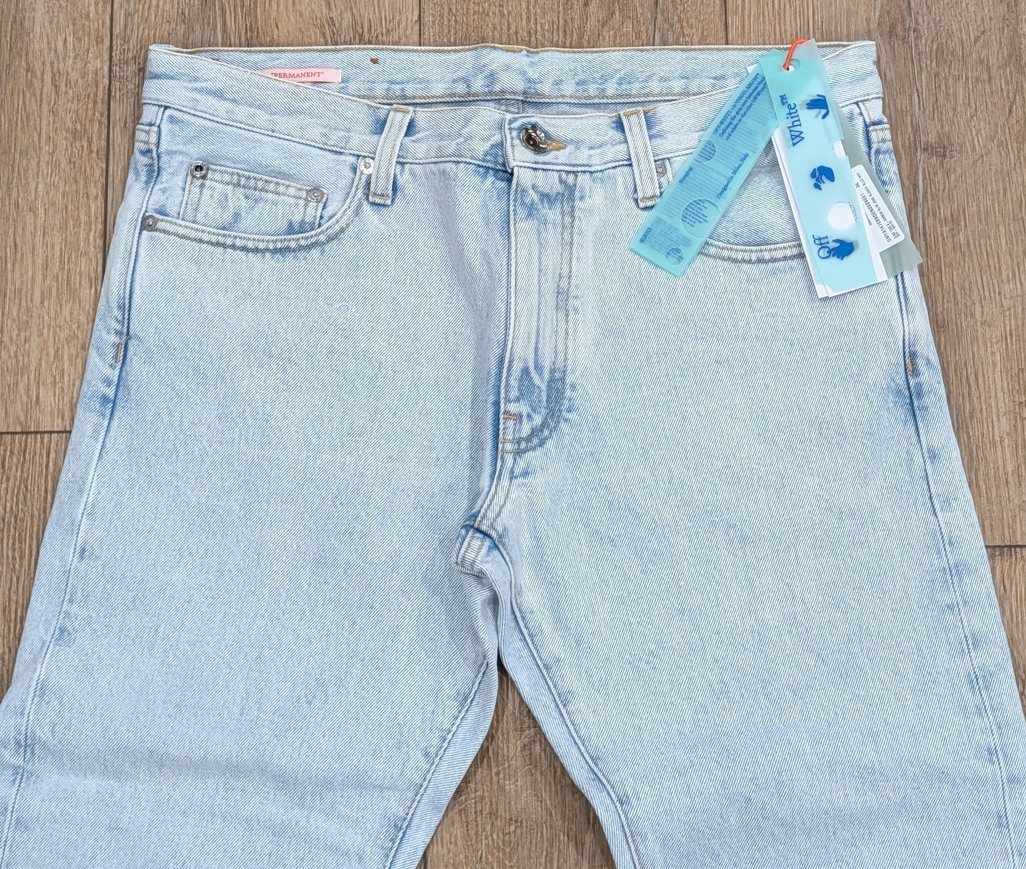 Off-White OFF-WHITE Diagonal Tab Arrow Slim Fit Jeans Light Blue 34 Size US 34 / EU 50 - 2 Thumbnail