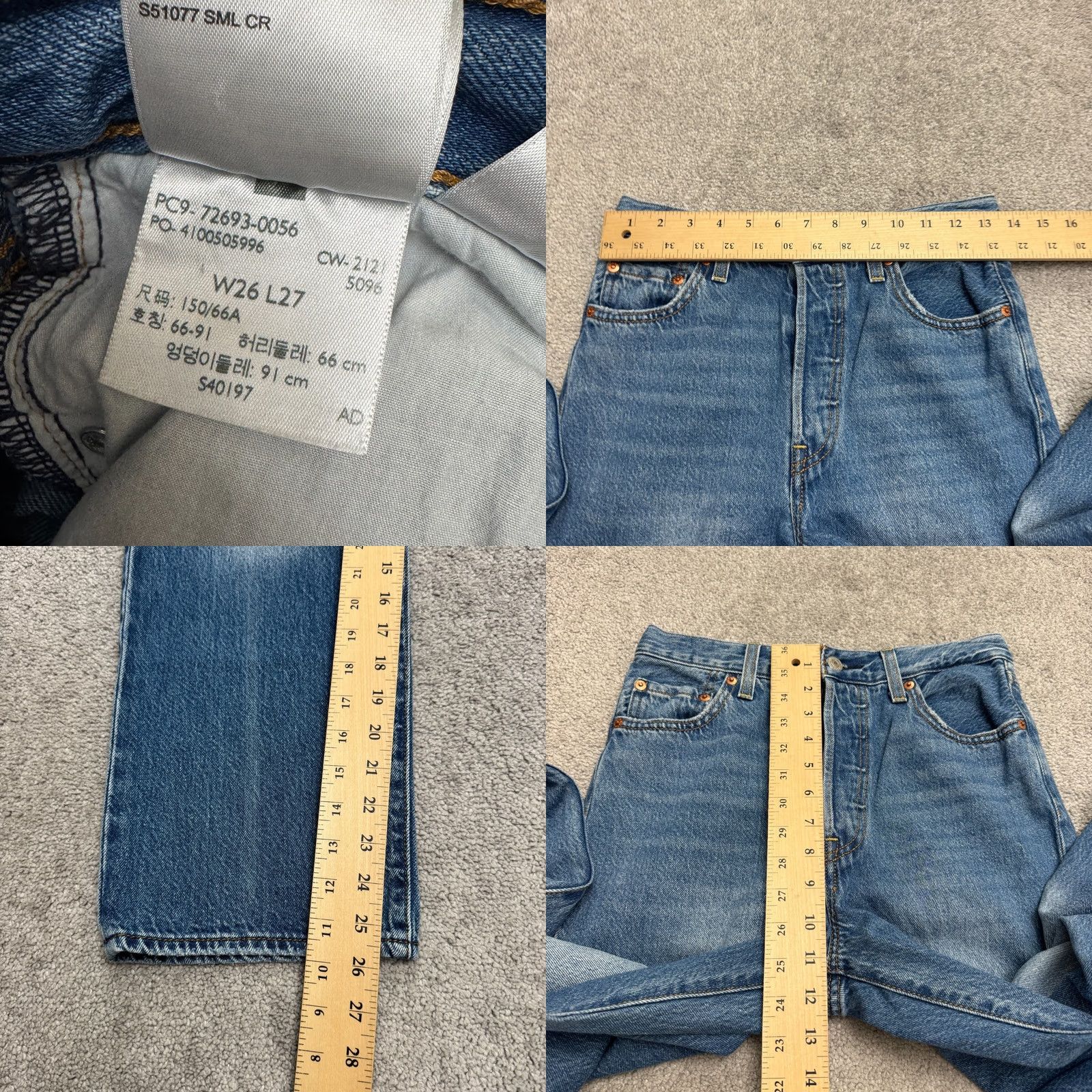 Levi's Levi's Ribcage Straight Ankle Jeans Womens 26 Blue Medium Wash Button Fly Denim Size 26" / US 2 / IT 38 - 9 Thumbnail