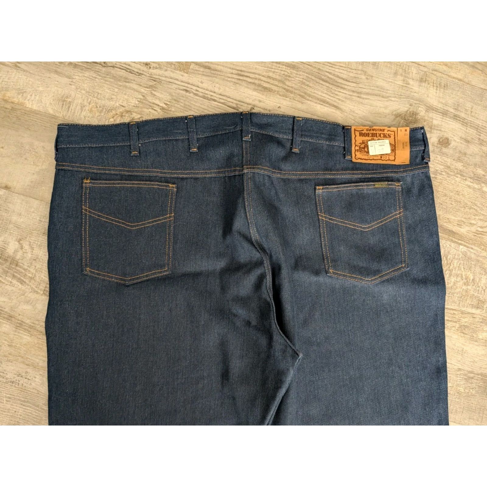 Sears Vtg Roebuck & Co. Jeans 52x29 Denim Indigo Straight Men 5-Pocket 5014-5 Cowboy 1970s Size US 36 / EU 52 - 3 Thumbnail