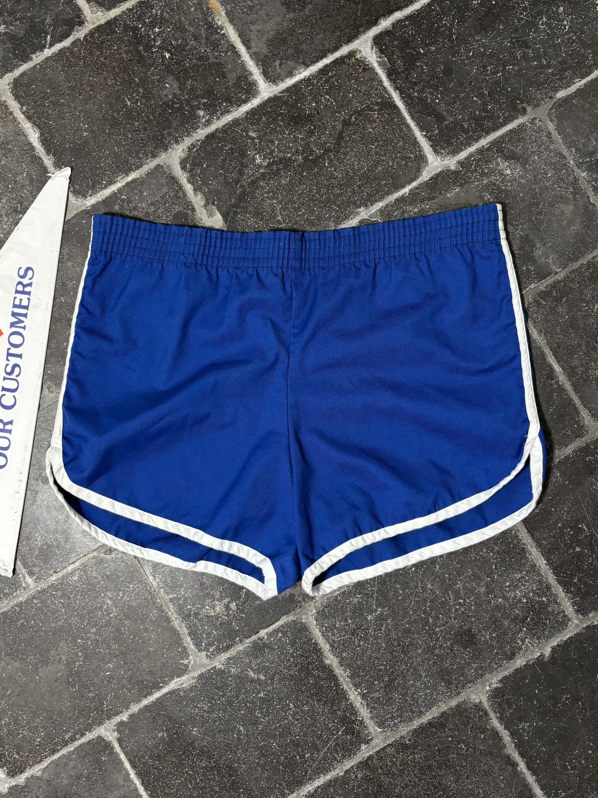 Vintage 1980s Vintage Gym Shorts 80s Short Short Cotton Sport Tennis Size US 36 / EU 52 - 1 Thumbnail