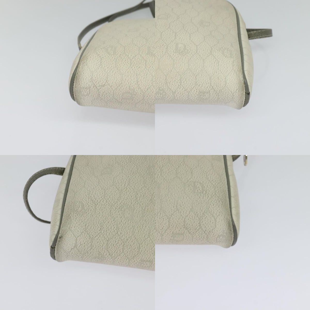Dior DIOR Honeycomb Canvas Shoulder Bag Pvc White Gold Size ONE SIZE - 10 Thumbnail